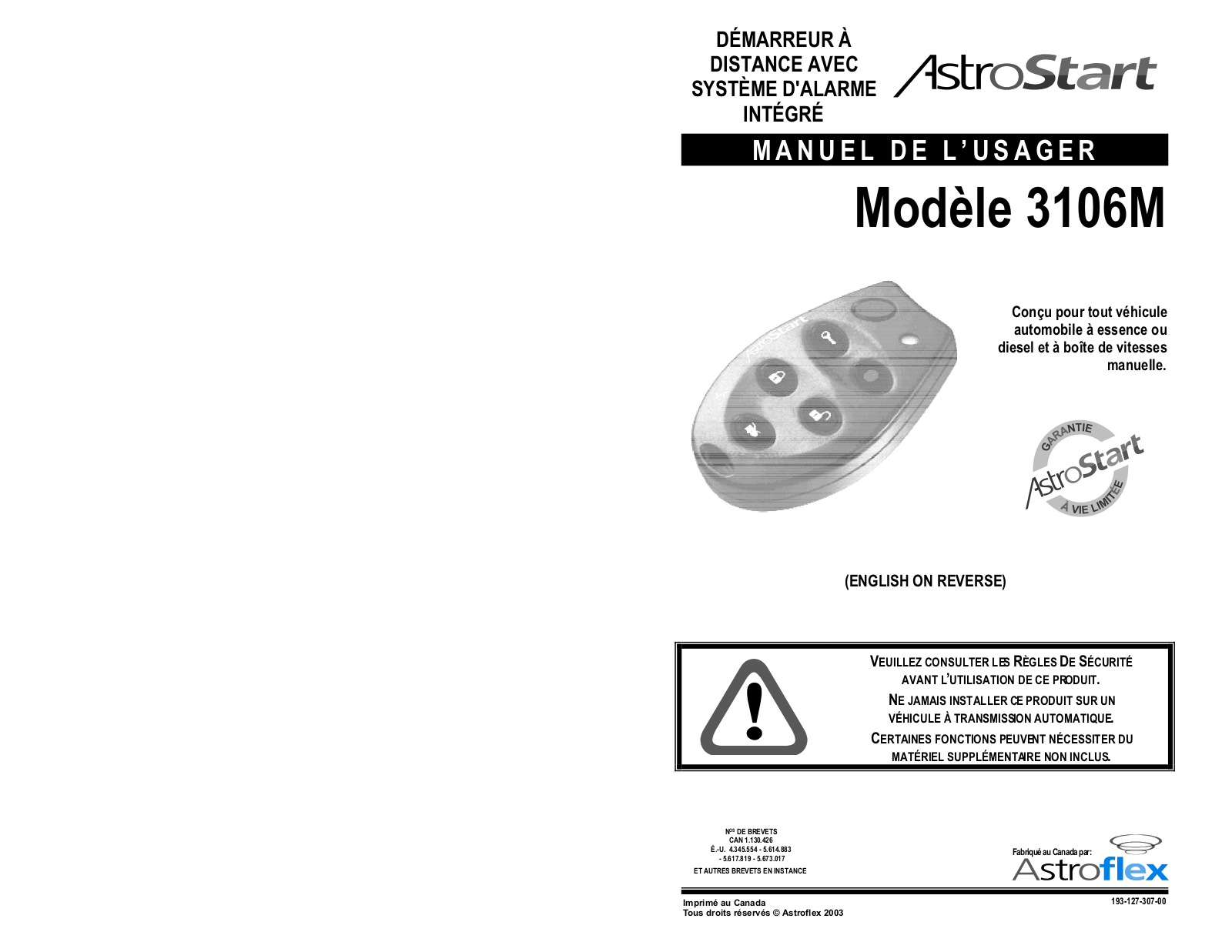 Astroflex 3100M Instruction Manual