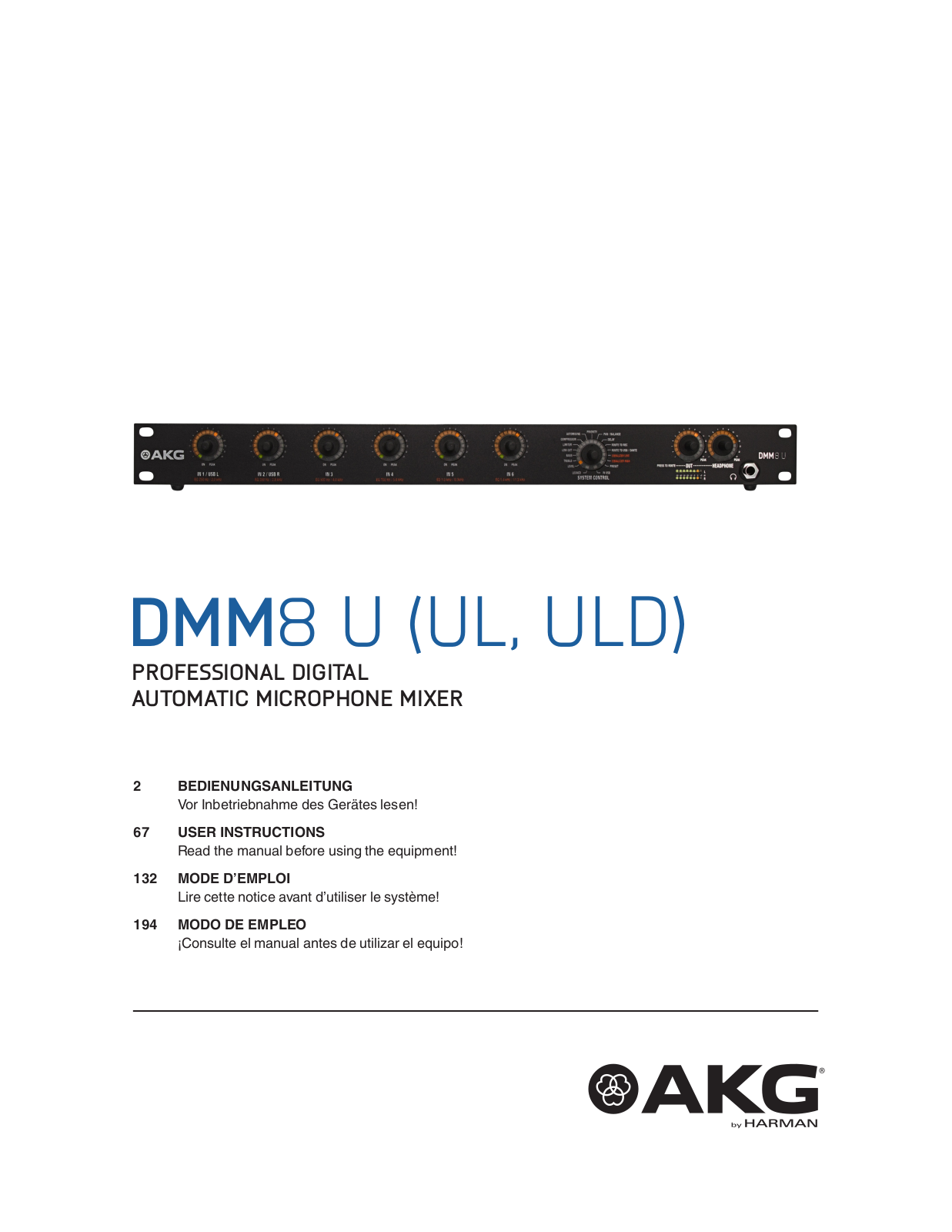 AKG DMM8 U, DMM8 UL, DMM8 UD Service Manual