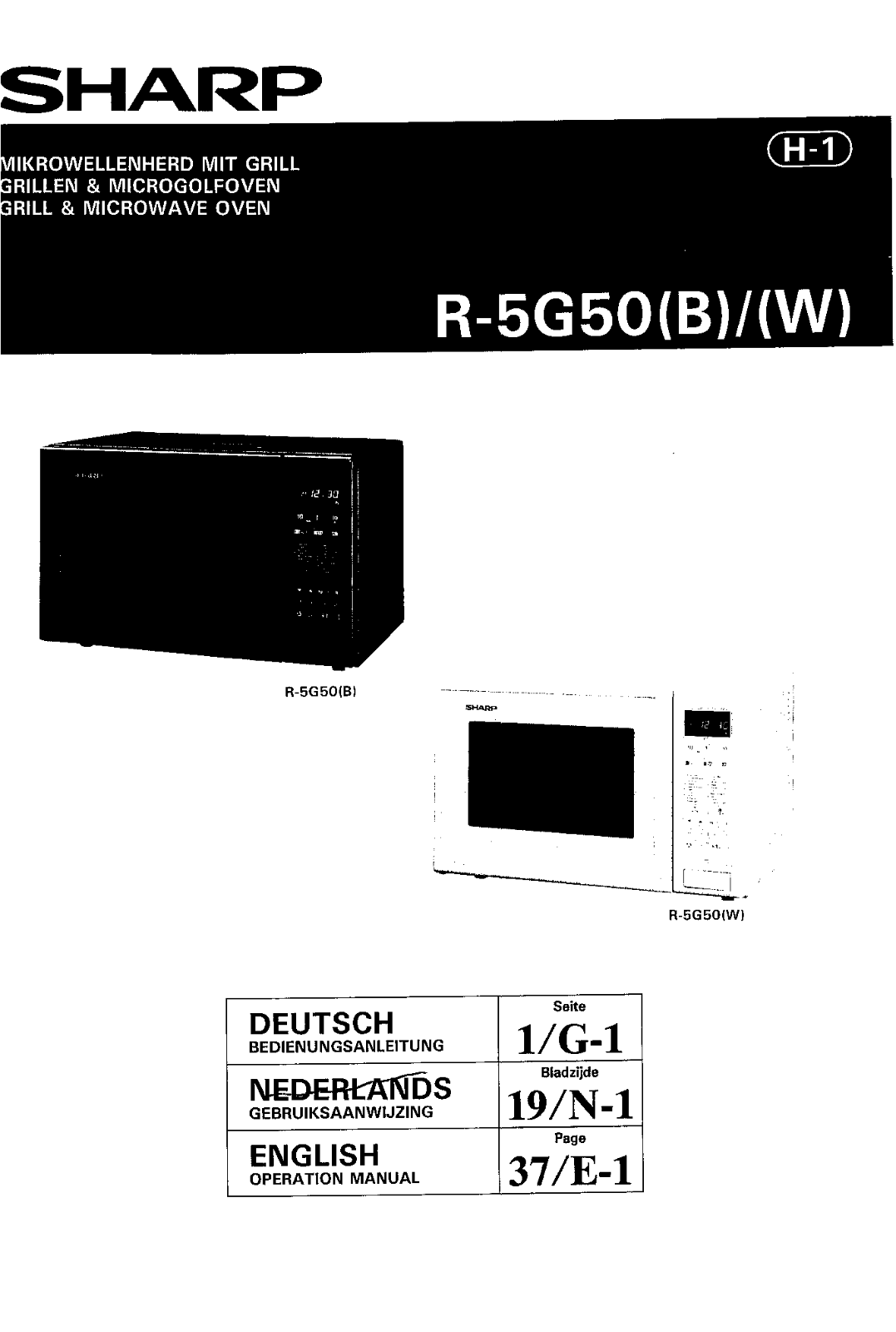 Sharp R-5G50 User Manual