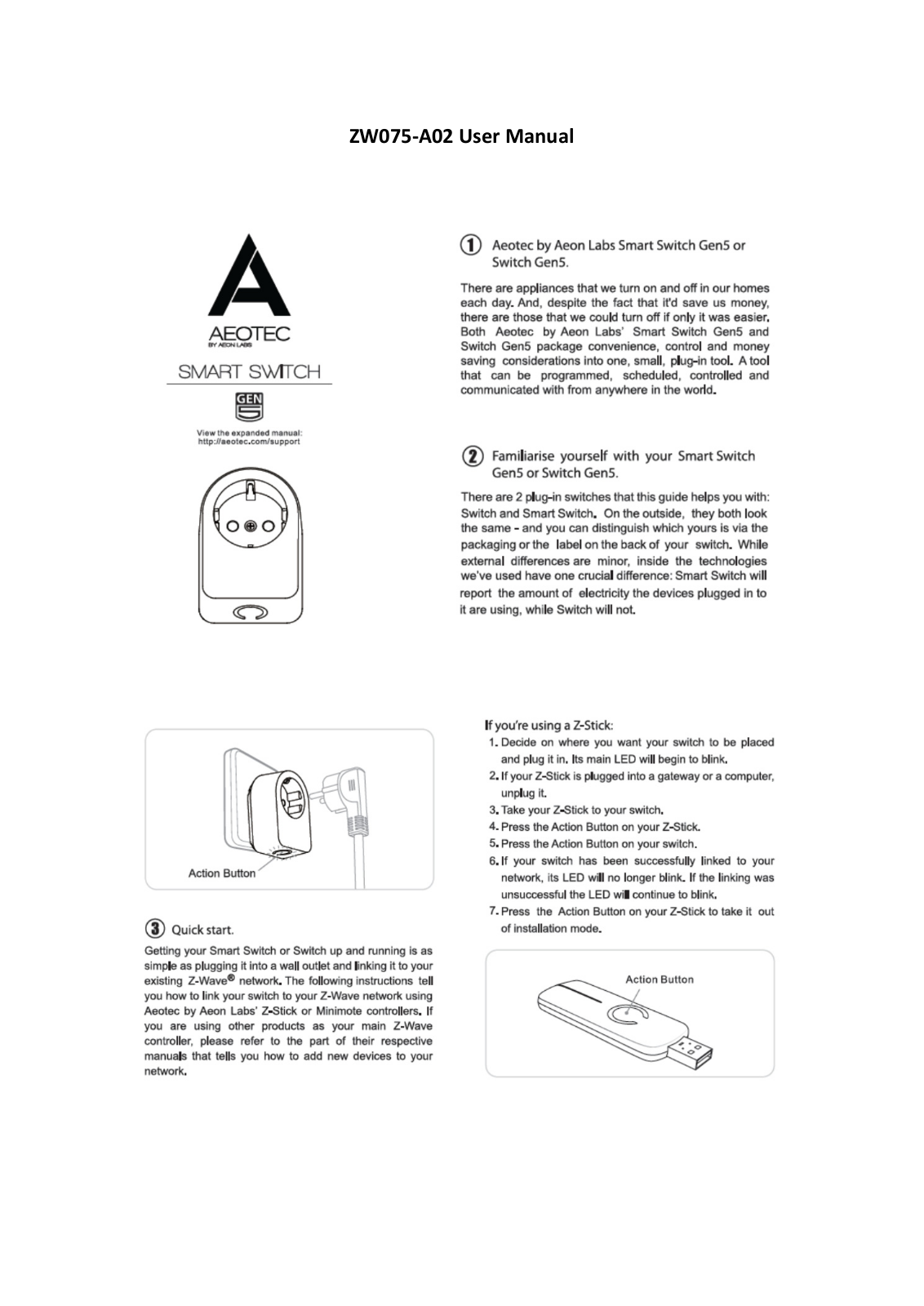 Aeon Labs ZW075 User Manual