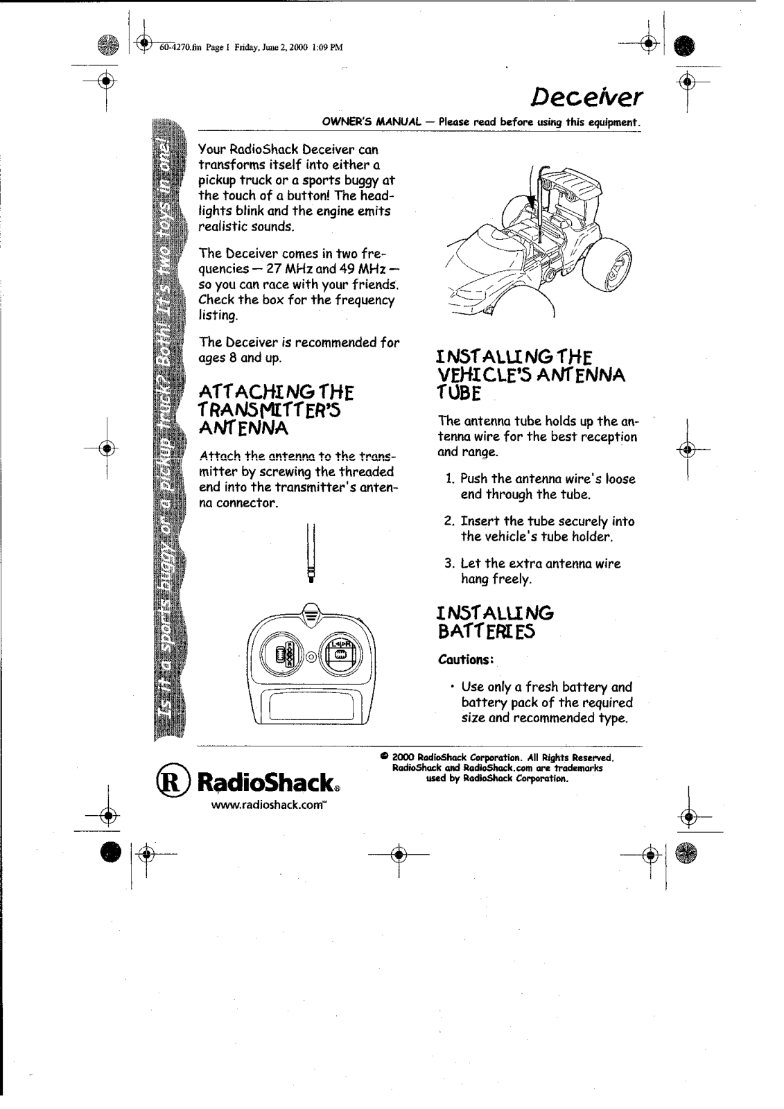 Radio Shack 6004270R Users manual