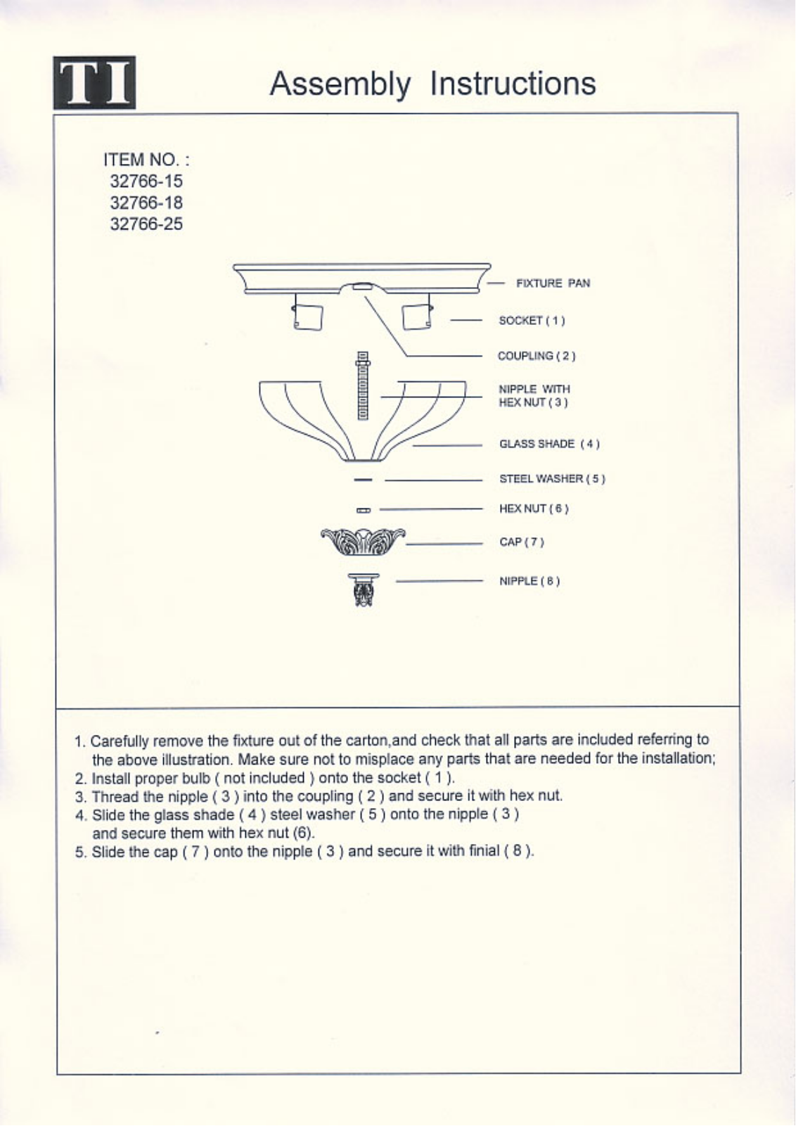 Triarch 32766-15, 32766-25, 32766-18 User Manual