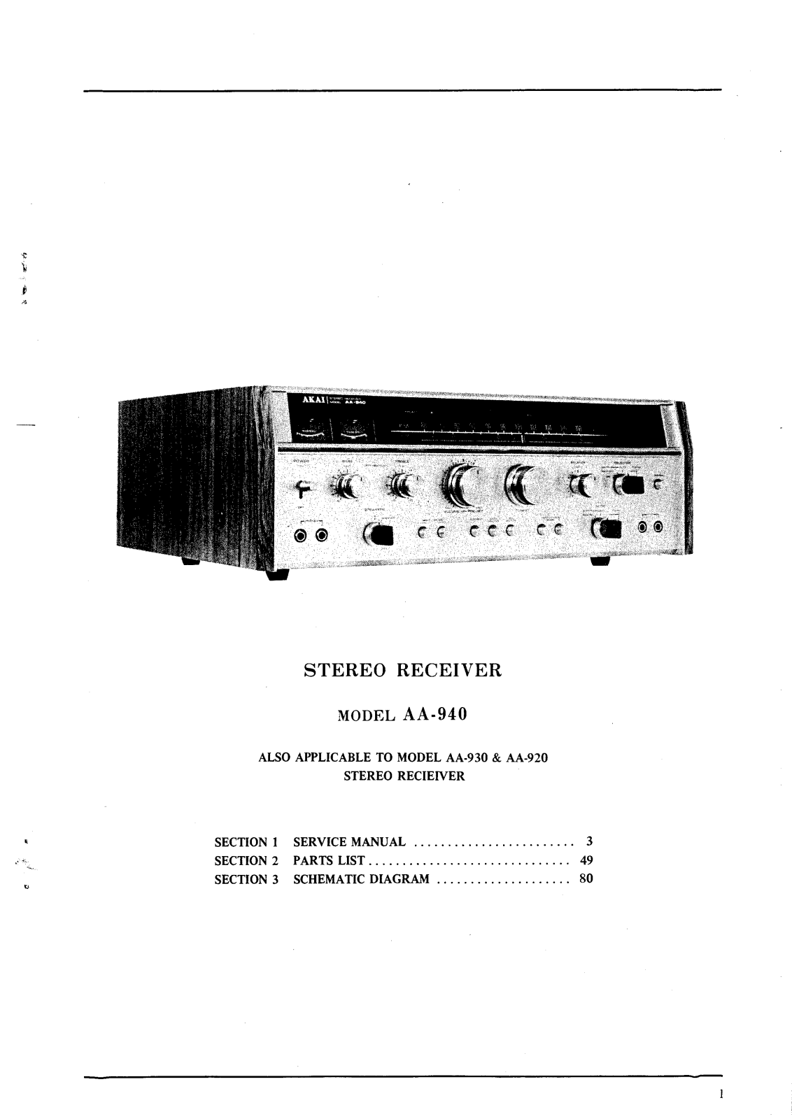 Akai AA-920 Service Manual