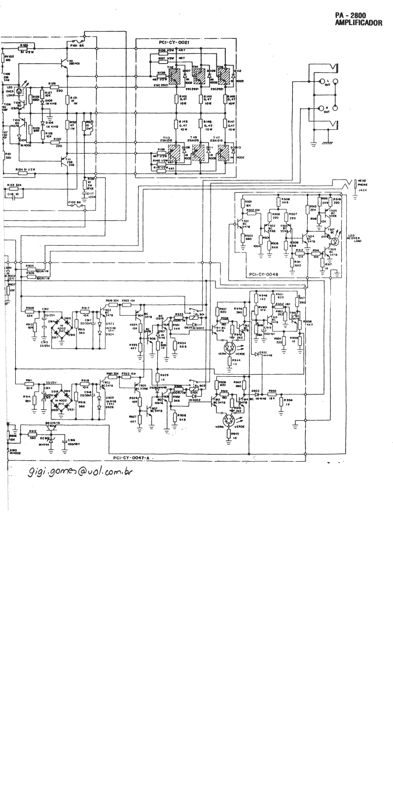 Cygnus PA2800 Schematic