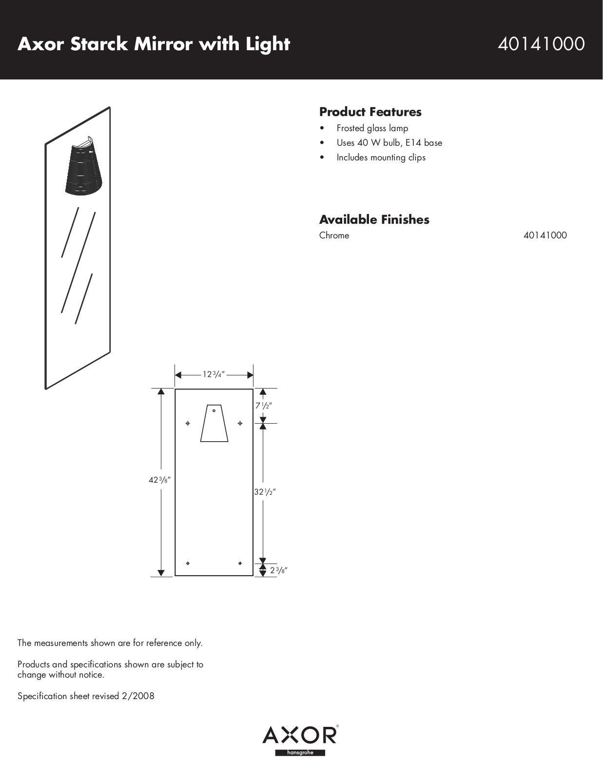 Hans Grohe 40141000 User Manual