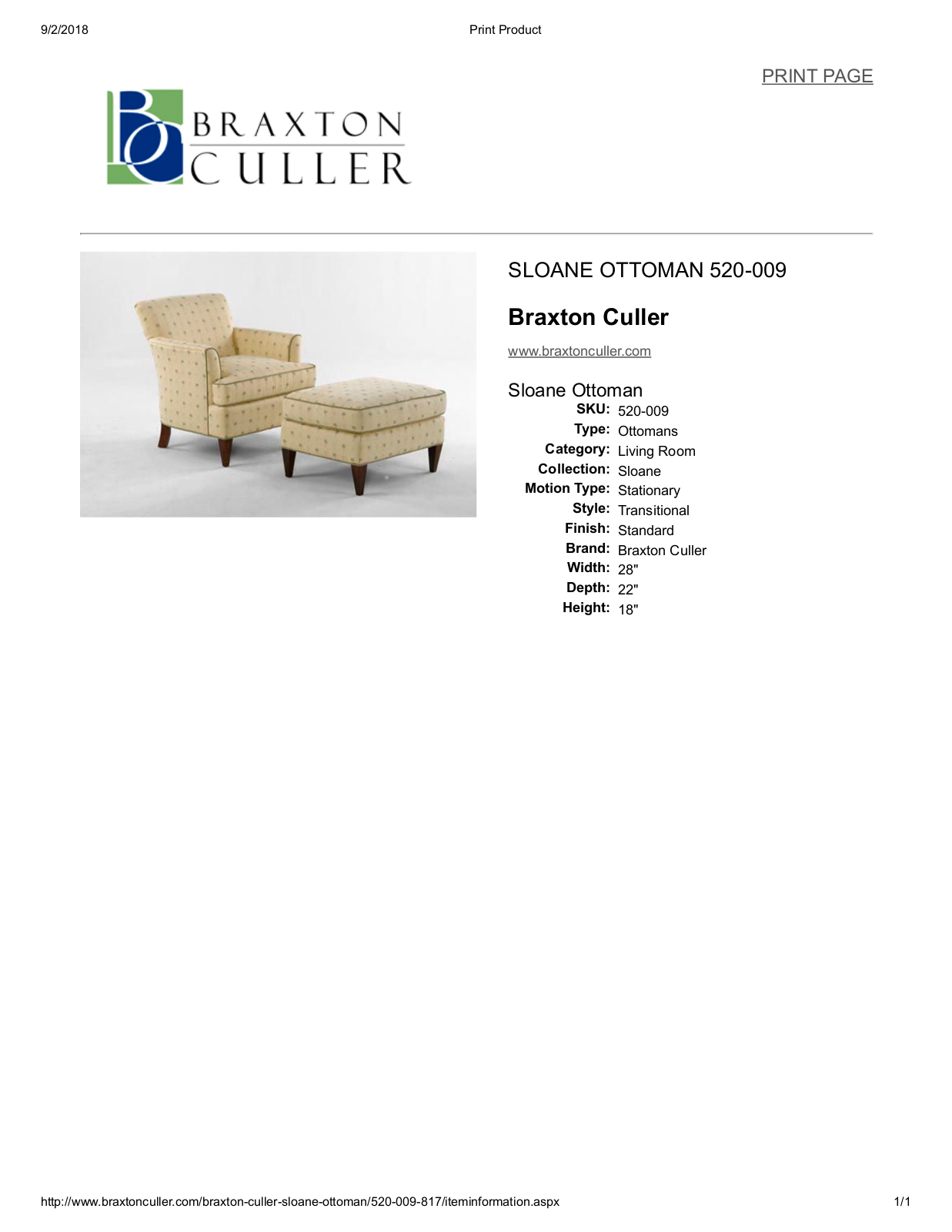 Braxton Culler BXCL1512 Specifications - ManualMachine.com