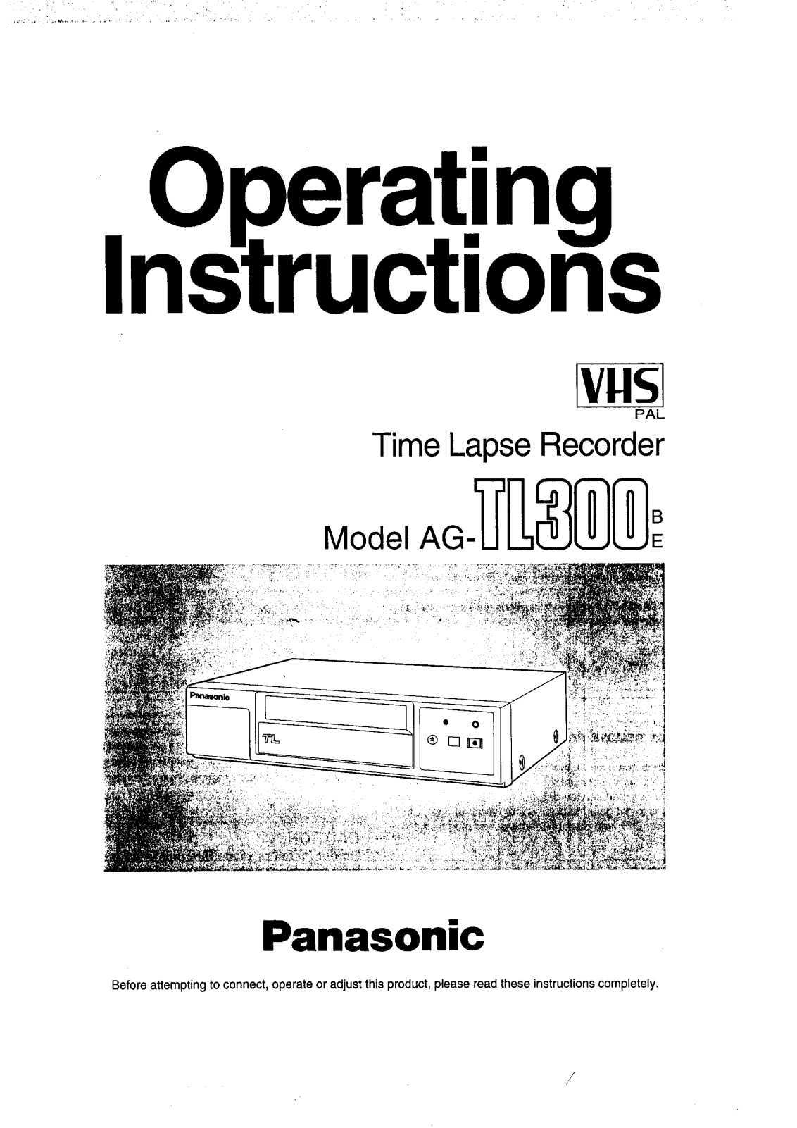 Panasonic AG-TL300B User Manual