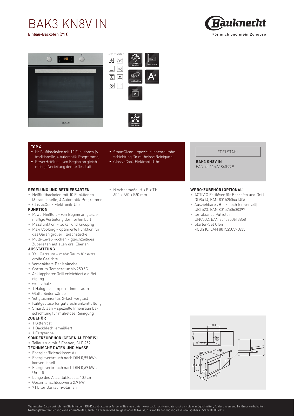 Bauknecht BAK3 KN8V IN User Manual