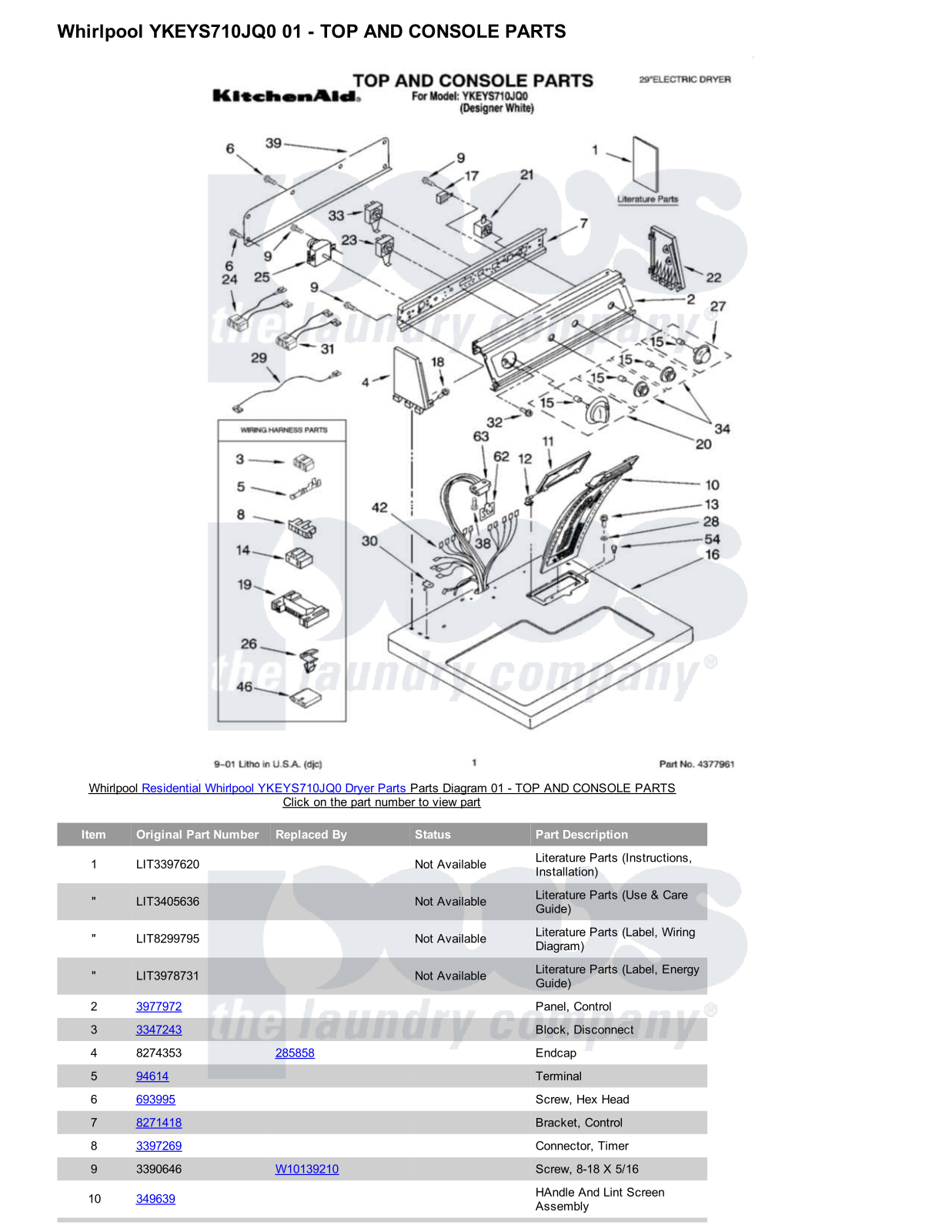 Whirlpool YKEYS710JQ0 Parts Diagram