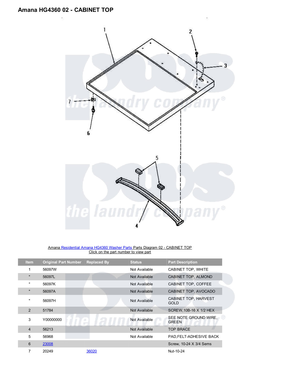 Amana HG4360 Parts Diagram