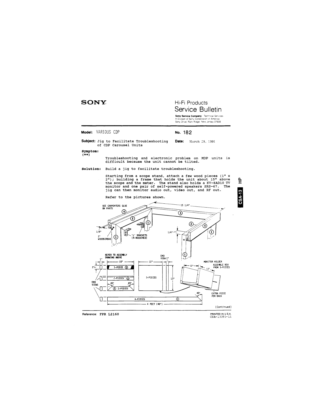 Sony Various CDP Service Manual