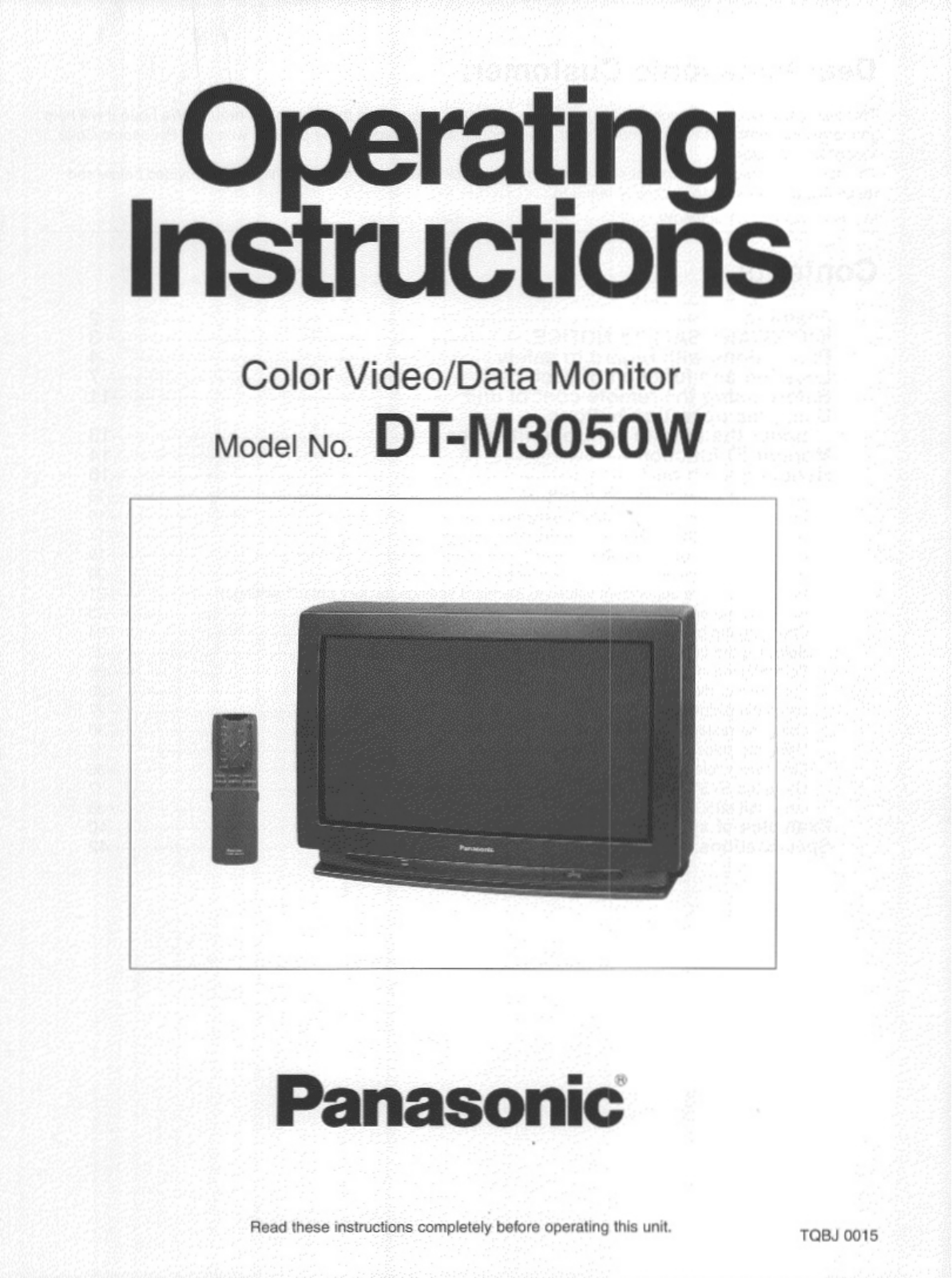 Panasonic DTM3050W User Manual