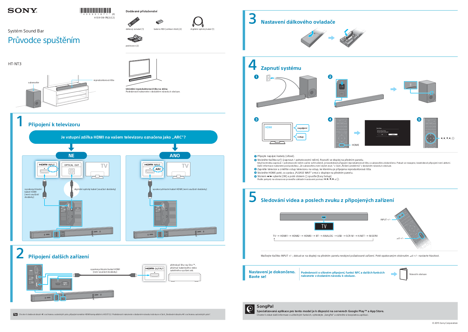 Sony HT-NT3 Getting Started Guide