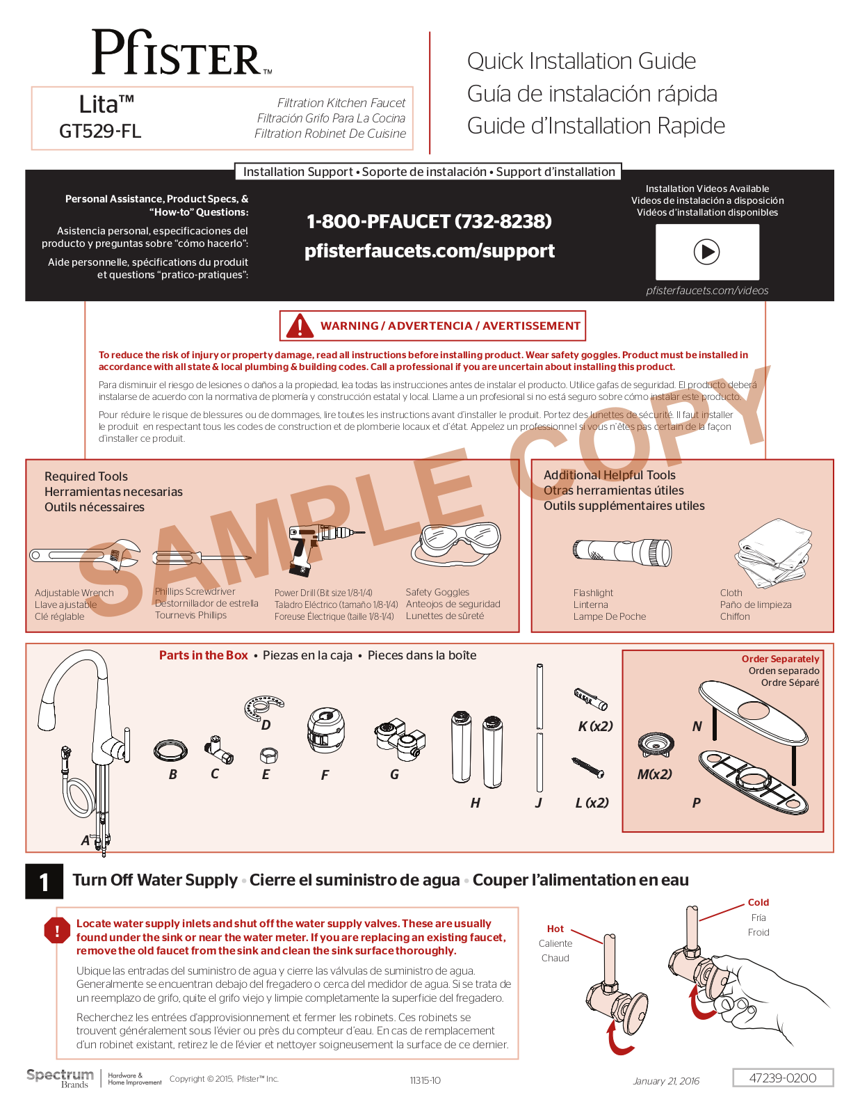 Pfister PPR3259 Installation & Assembly - ManualMachine.com