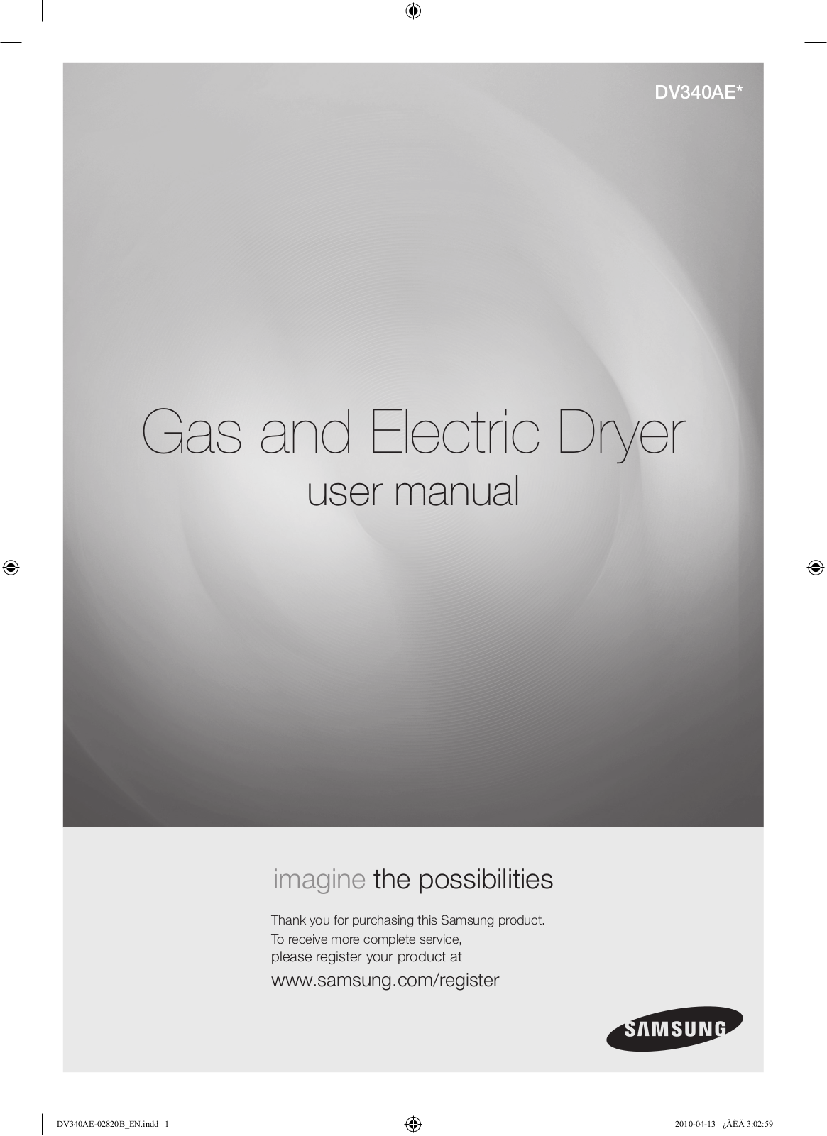 Samsung DV350AER, DV340AEG, DV350AEG User Manual