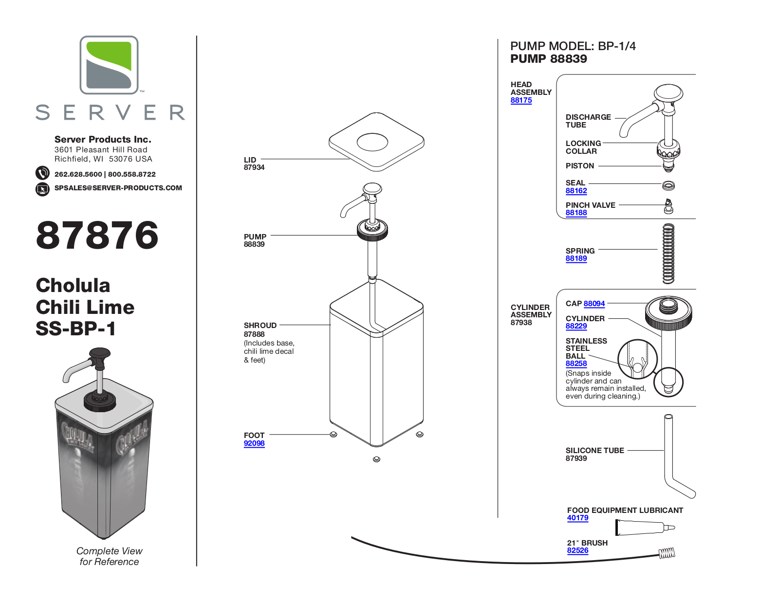 Server 87876 Parts Manual