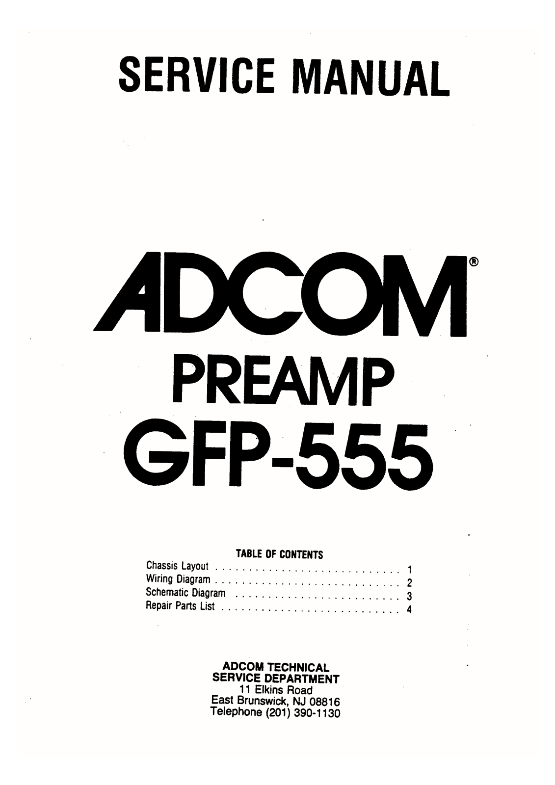Adcom GFP-555, GTP-550 Service manual