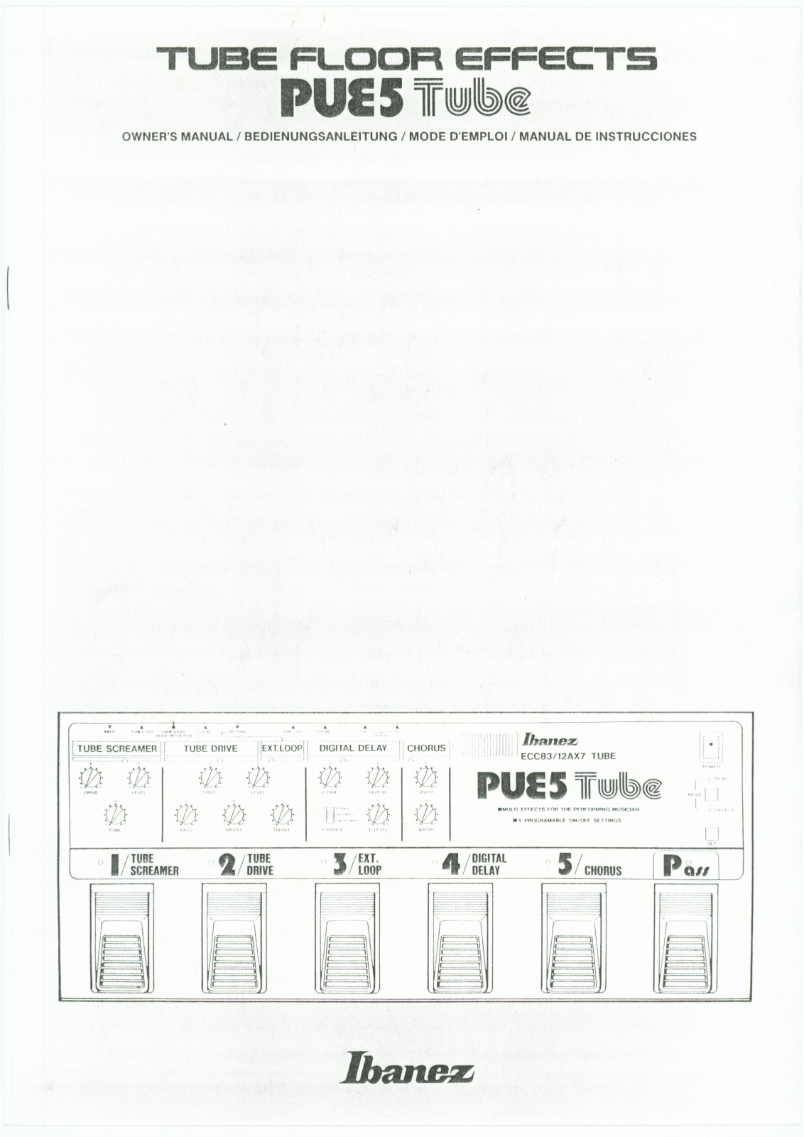 Ibanez PUE5 Tube Owner’s Manual