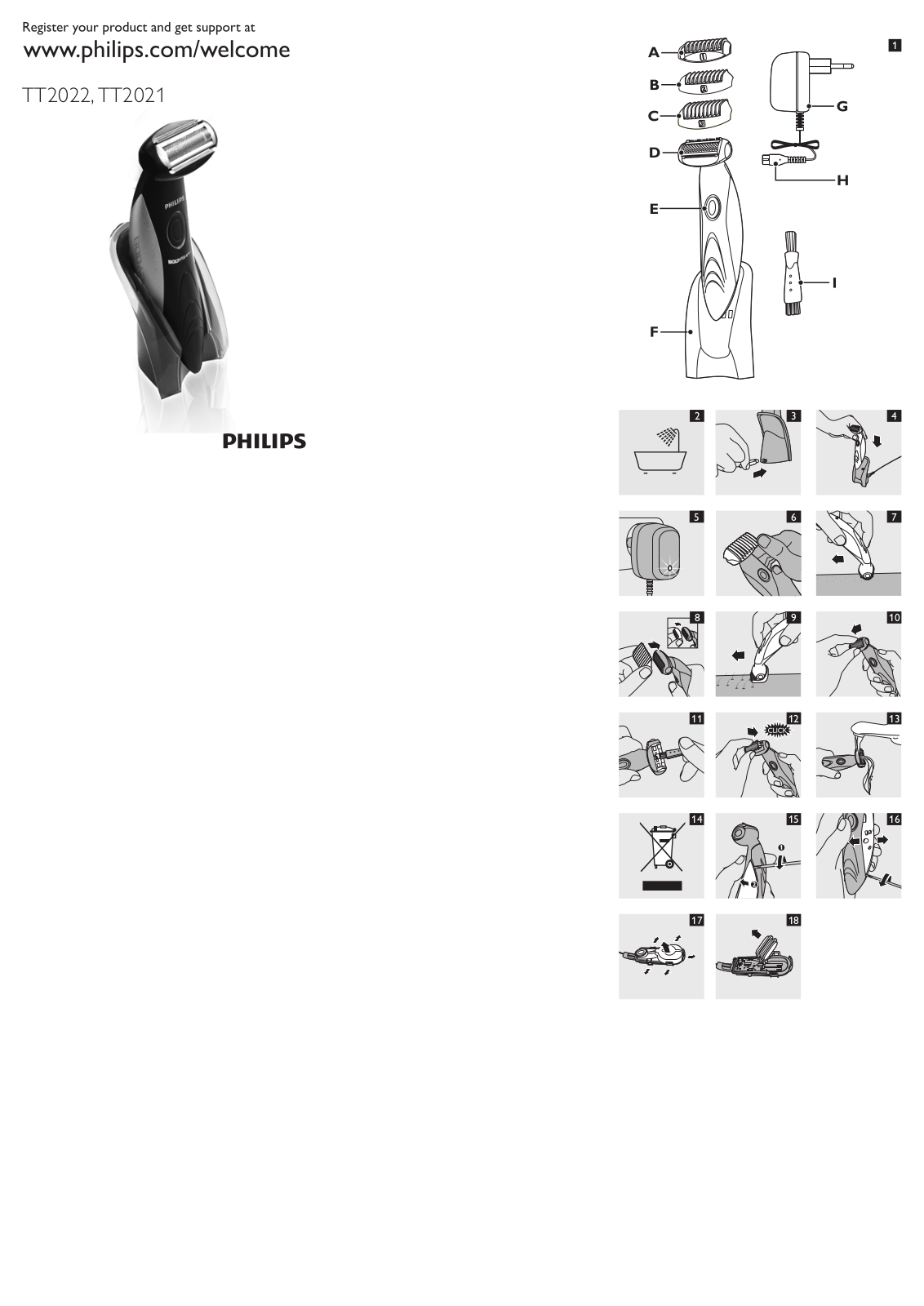 Philips TT2022/30, TT2020, BG2020 User manual