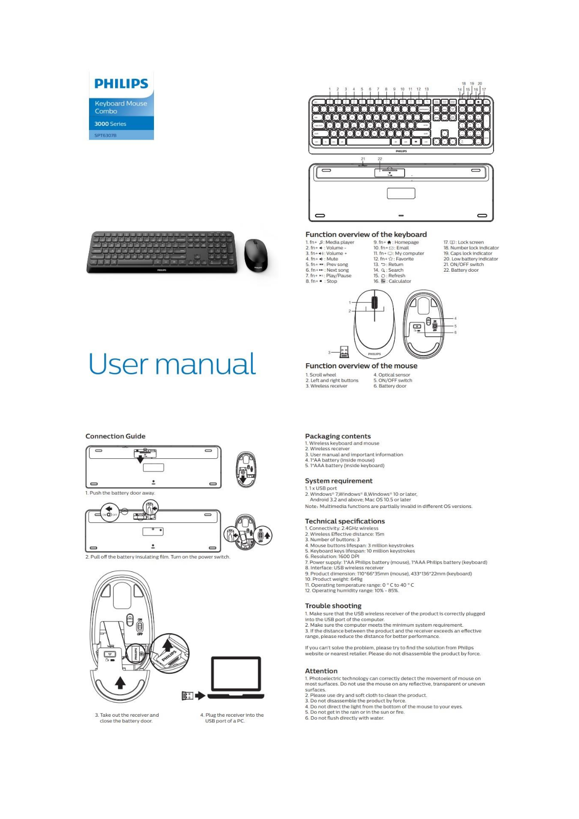 PHILIPS SPT6307B User guide - ManualMachine.com