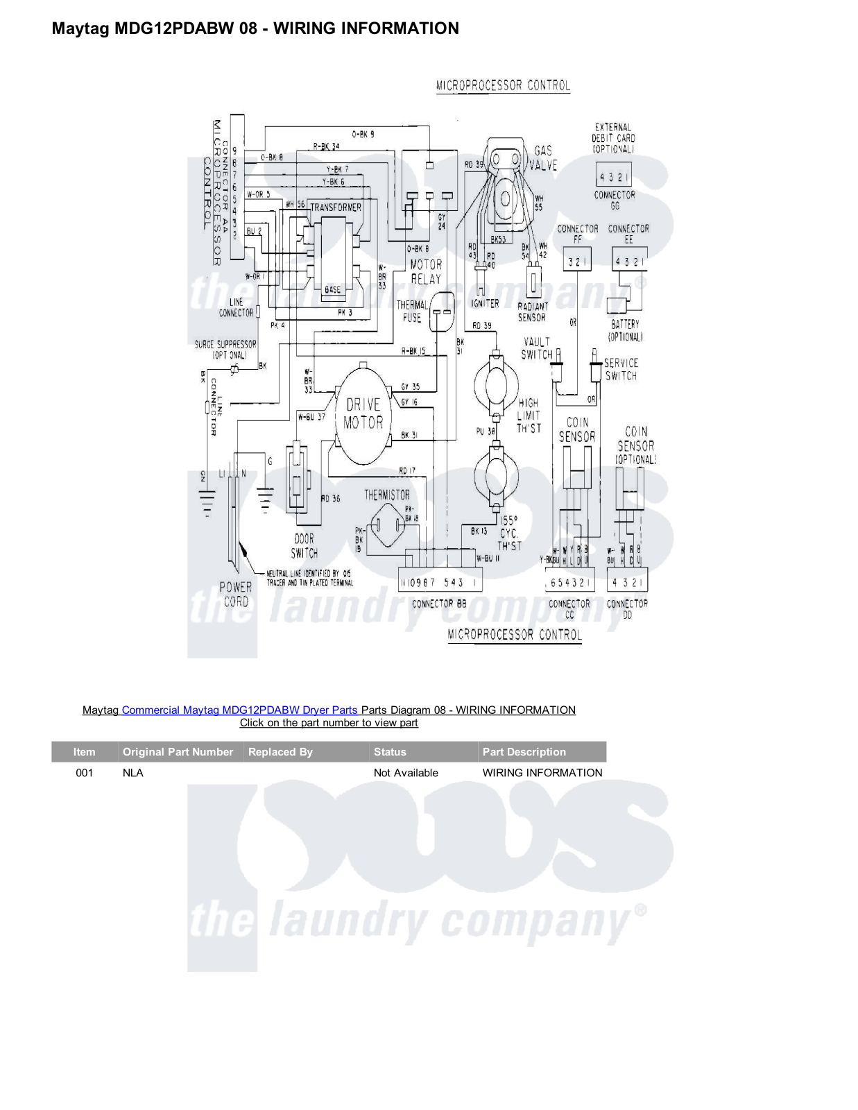 Maytag MDG12PDABW Parts Diagram