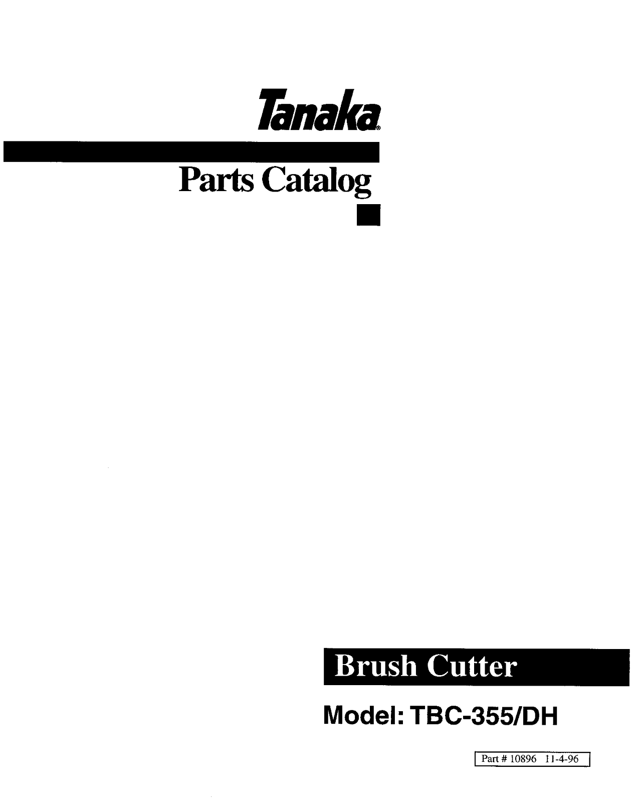 Tanaka TBC-355DH User Manual