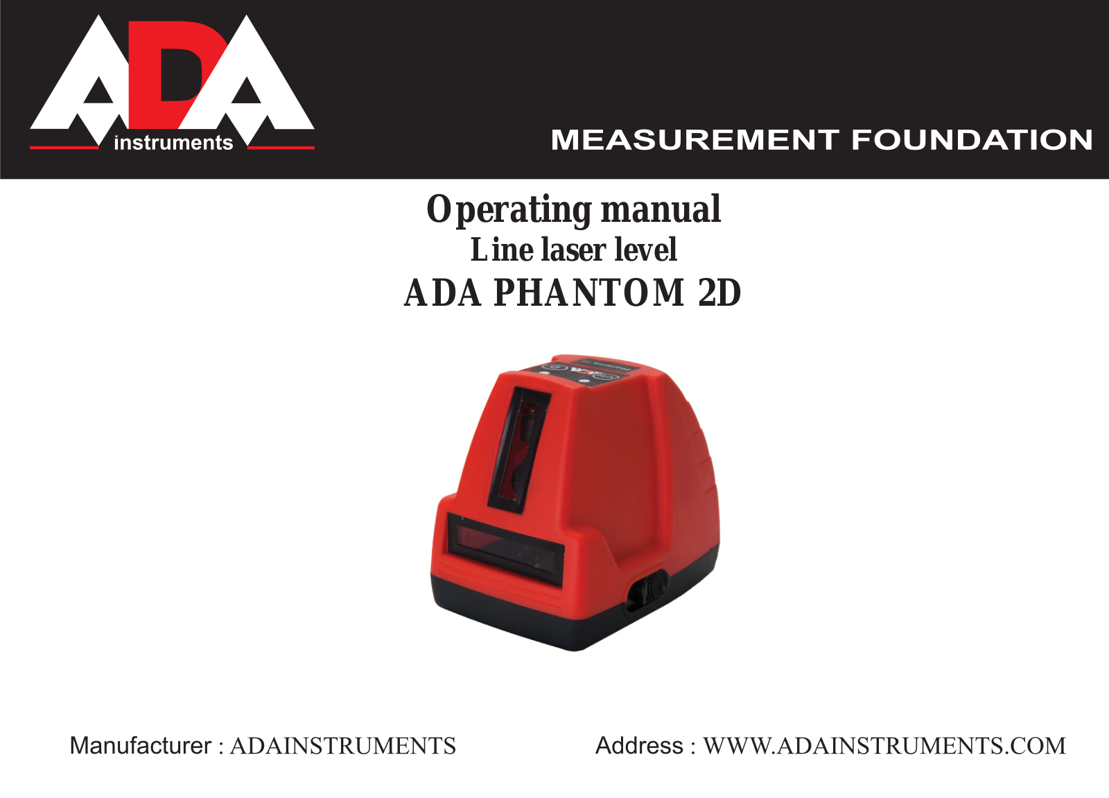 ADA INSTRUMENTS PHANTOM 2D User Manual