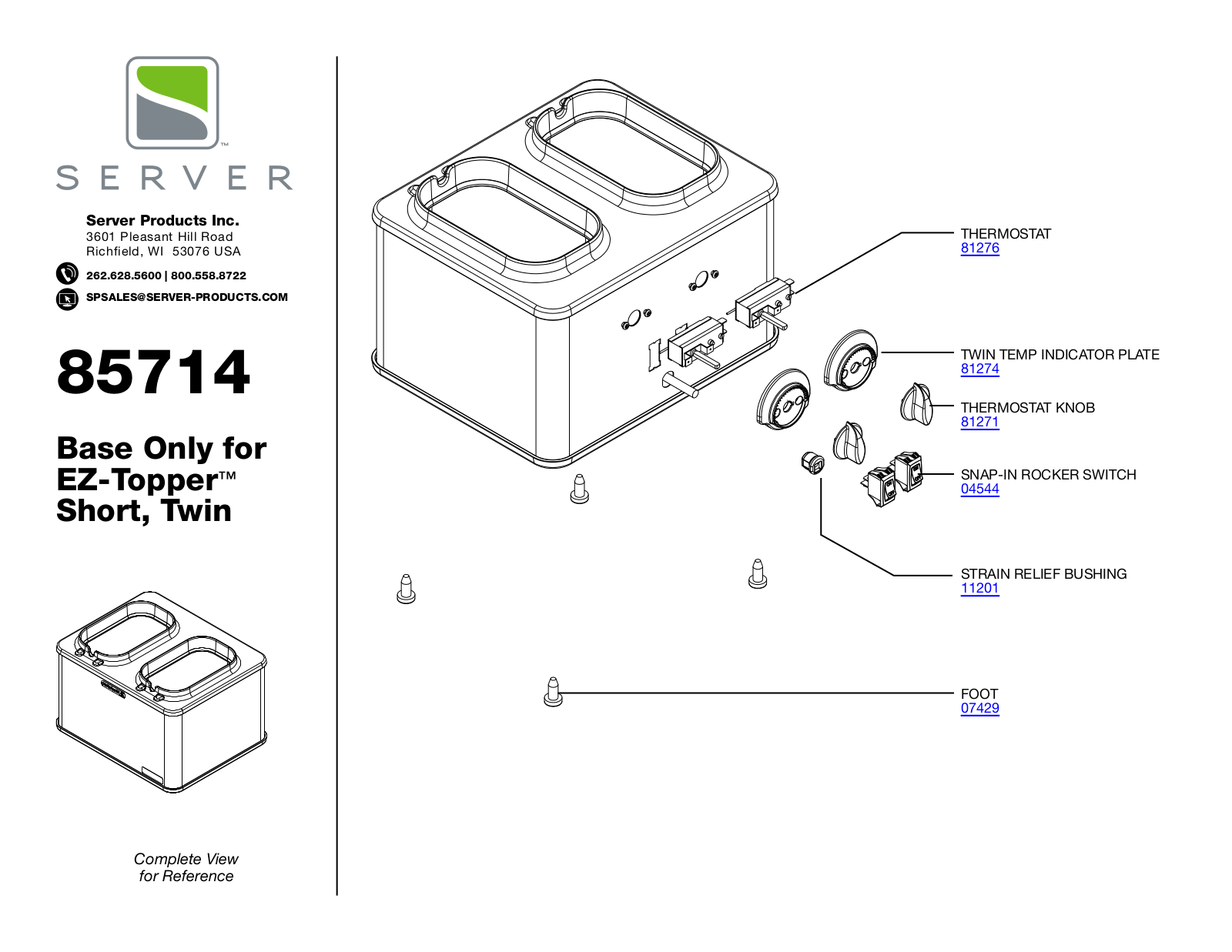 Server 85714 Parts Manual