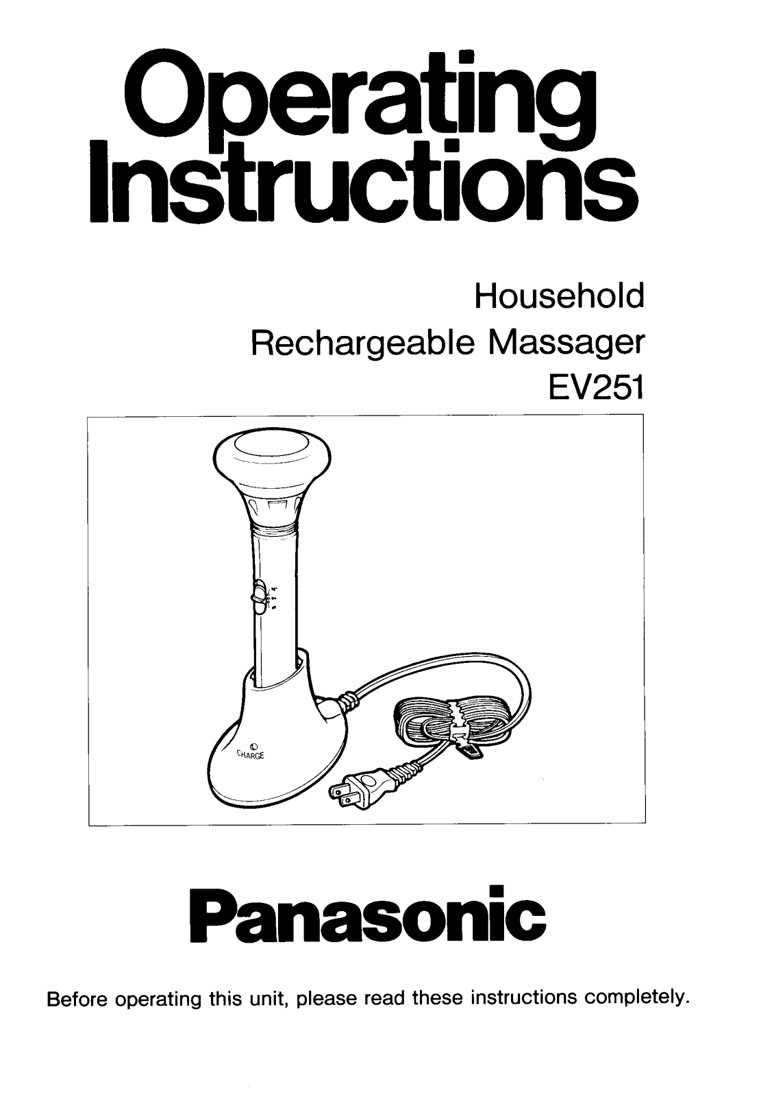 Panasonic ev-251 Operation Manual