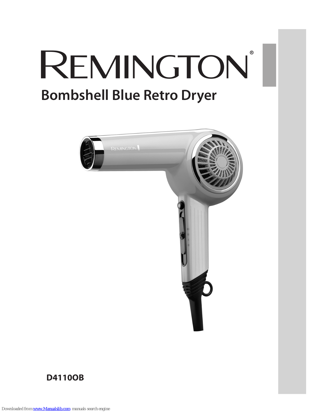 Remington Bombshell Blue Retro Dryer D4110OB User Manual