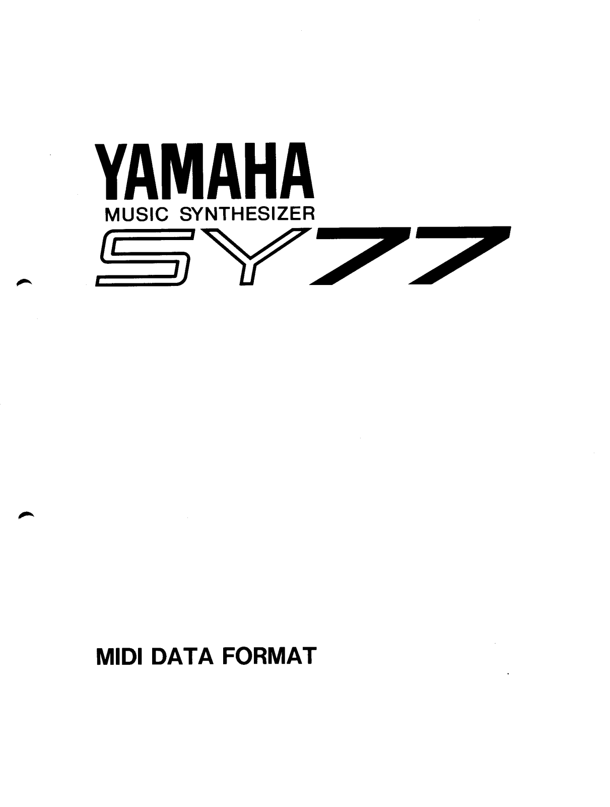 Yamaha SY77, SY77E2 User Manual 2