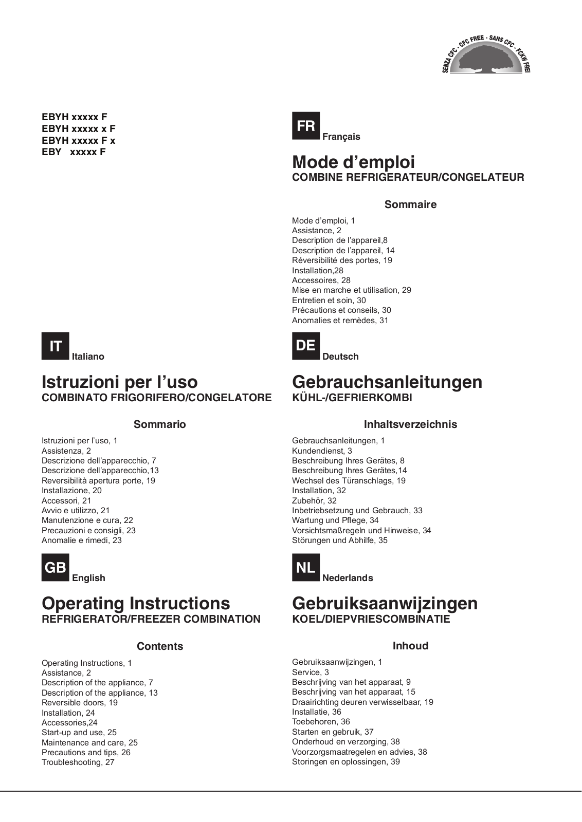 HOTPOINT EBYH 20423 X F User Manual