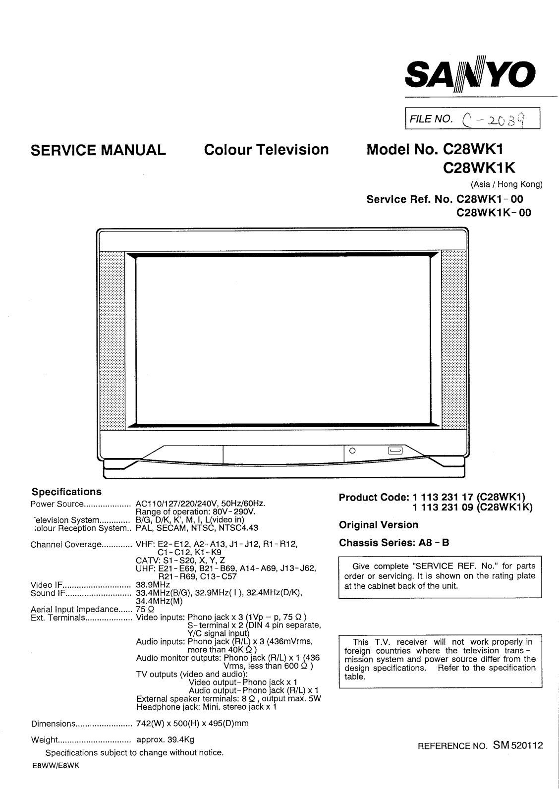 SANYO c28w1 Service Manual 00-06