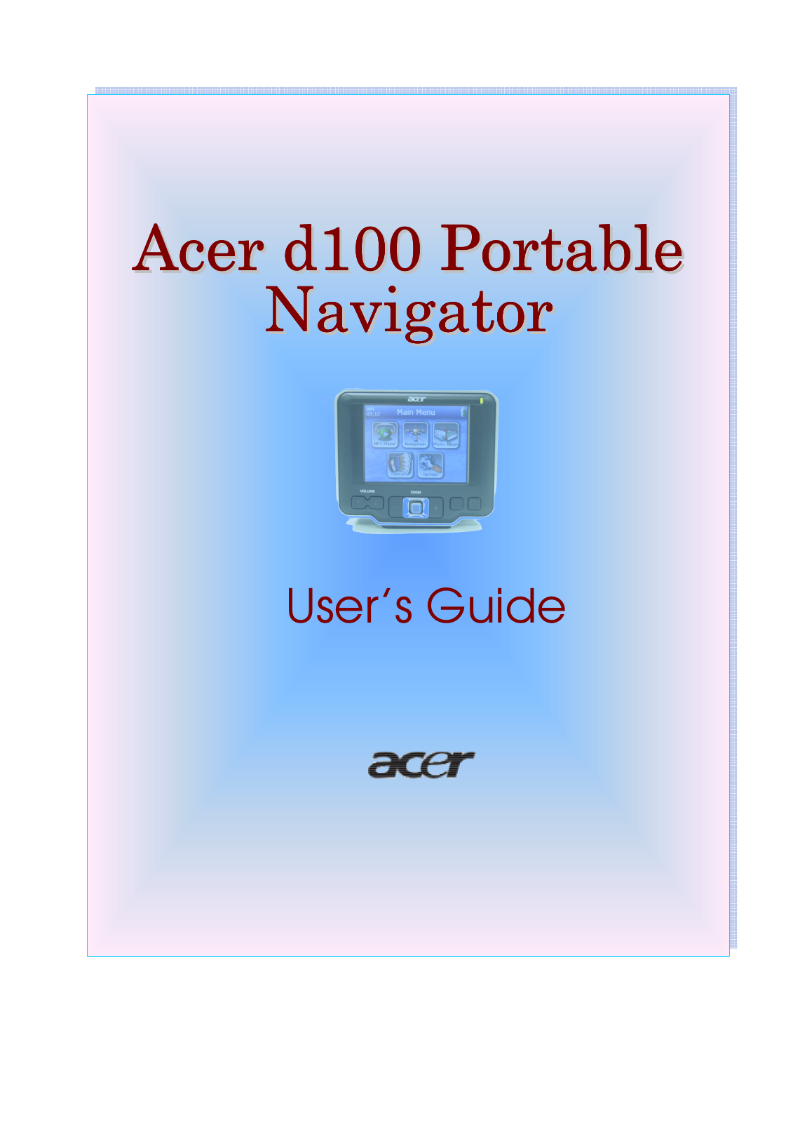 Acer D100 Operating Instructions