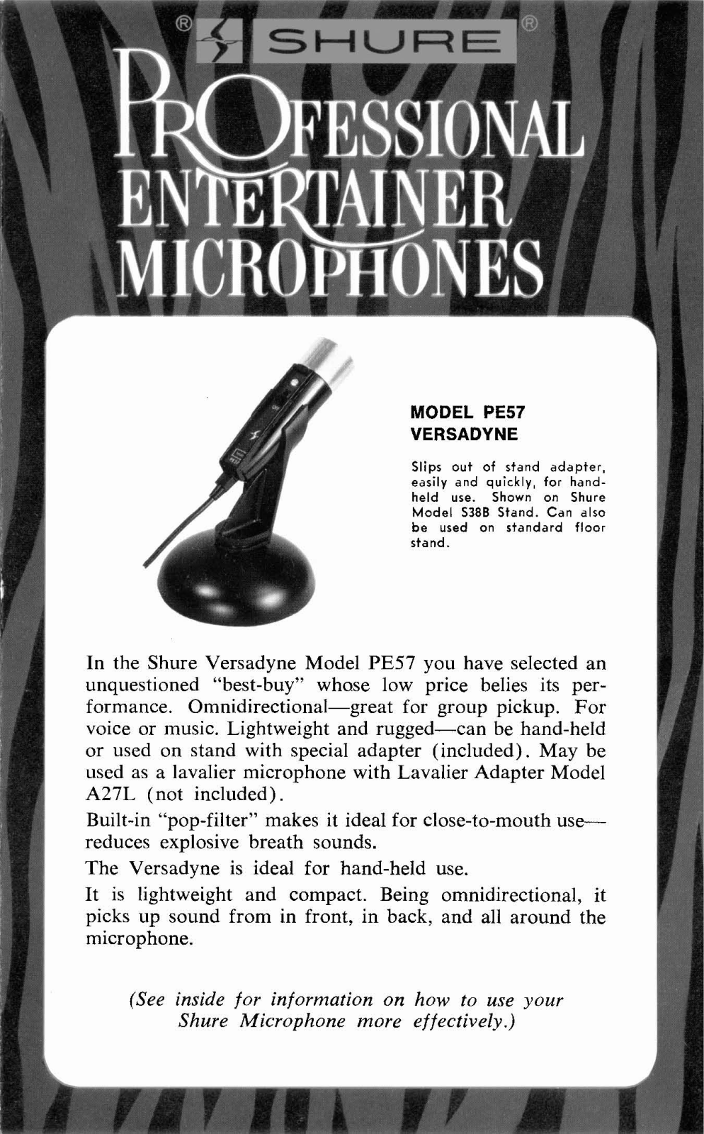 Shure PE57 User Guide - ManualMachine.com