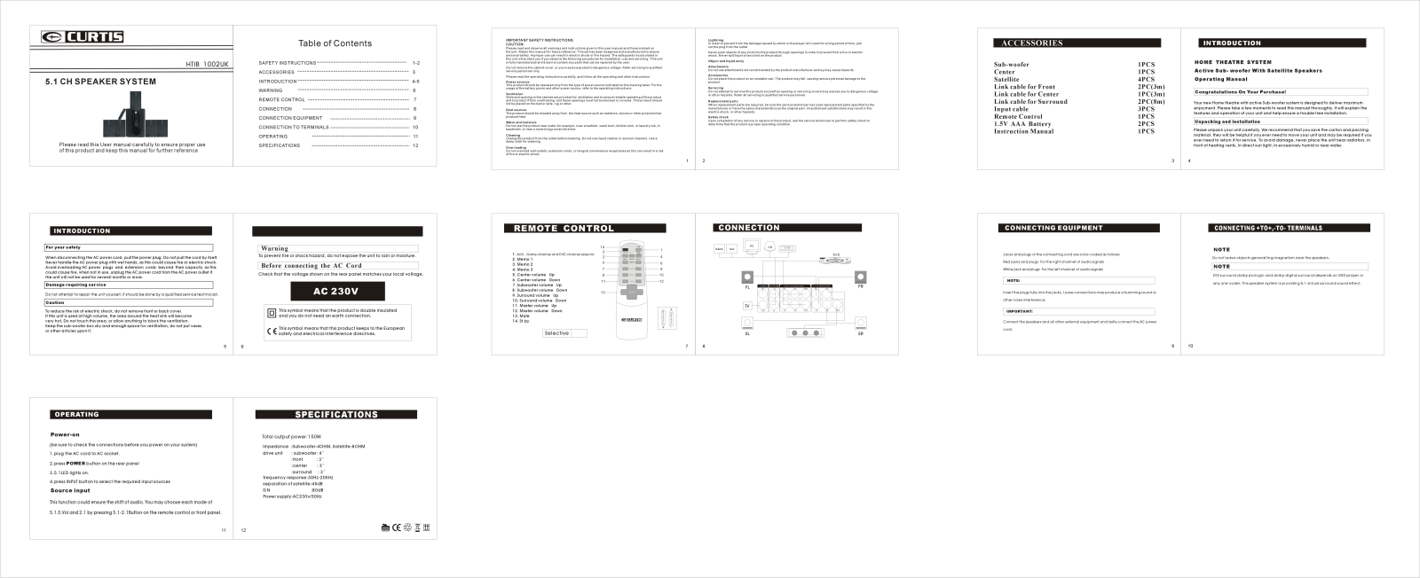 Curtis HTIB1002UK User Manual