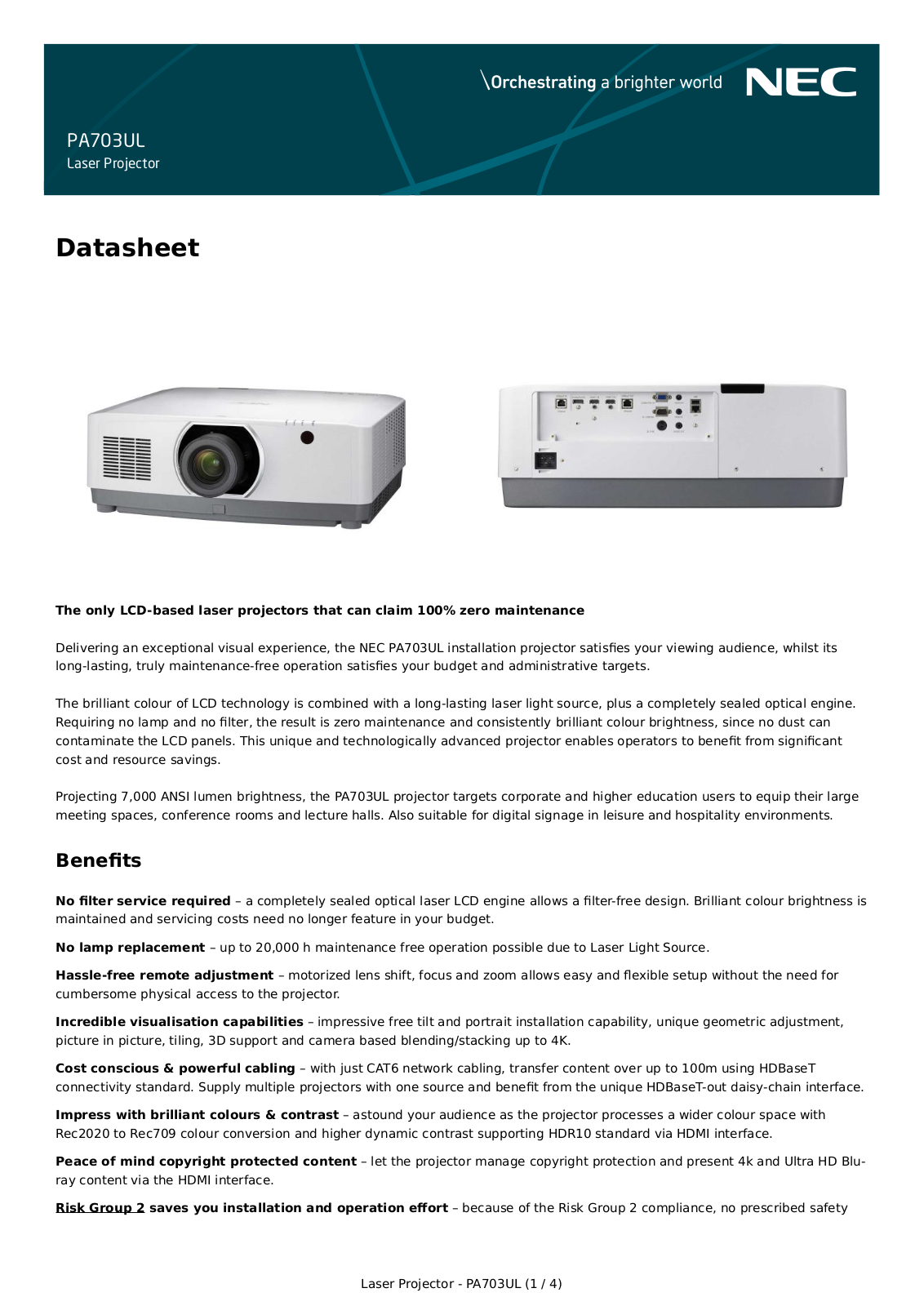 NEC PA703UL Data sheet