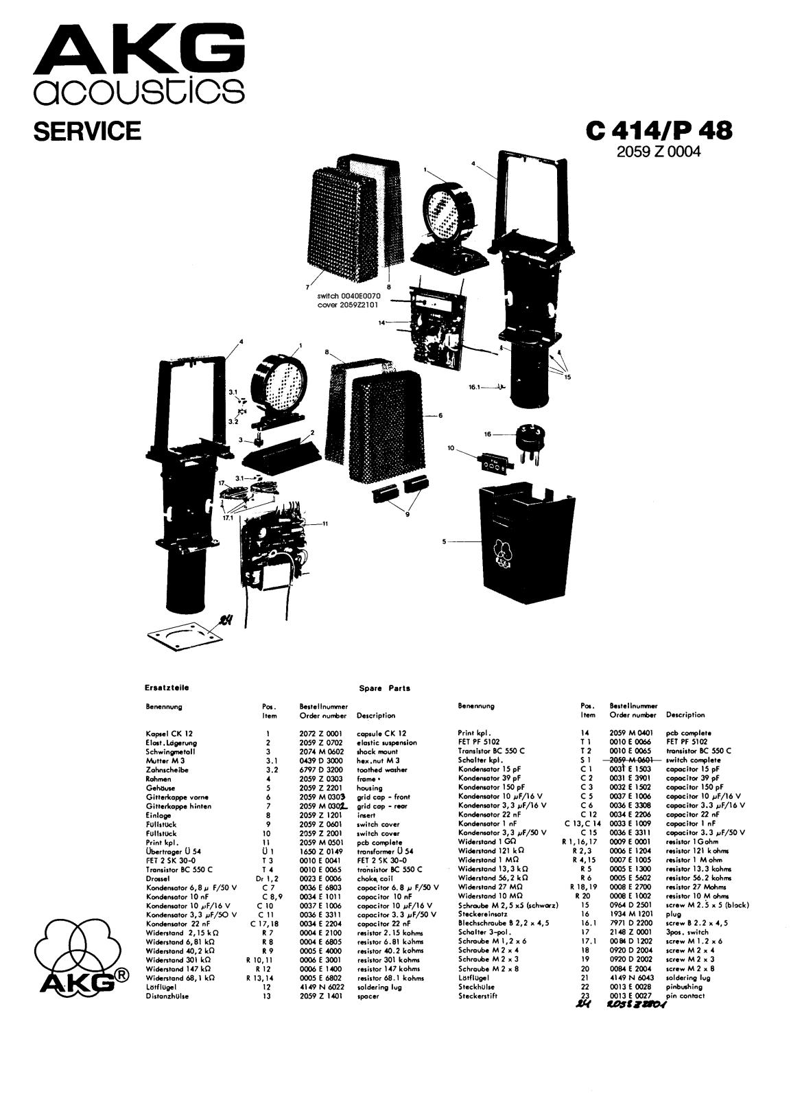 AKG C414-P48 Service Manual