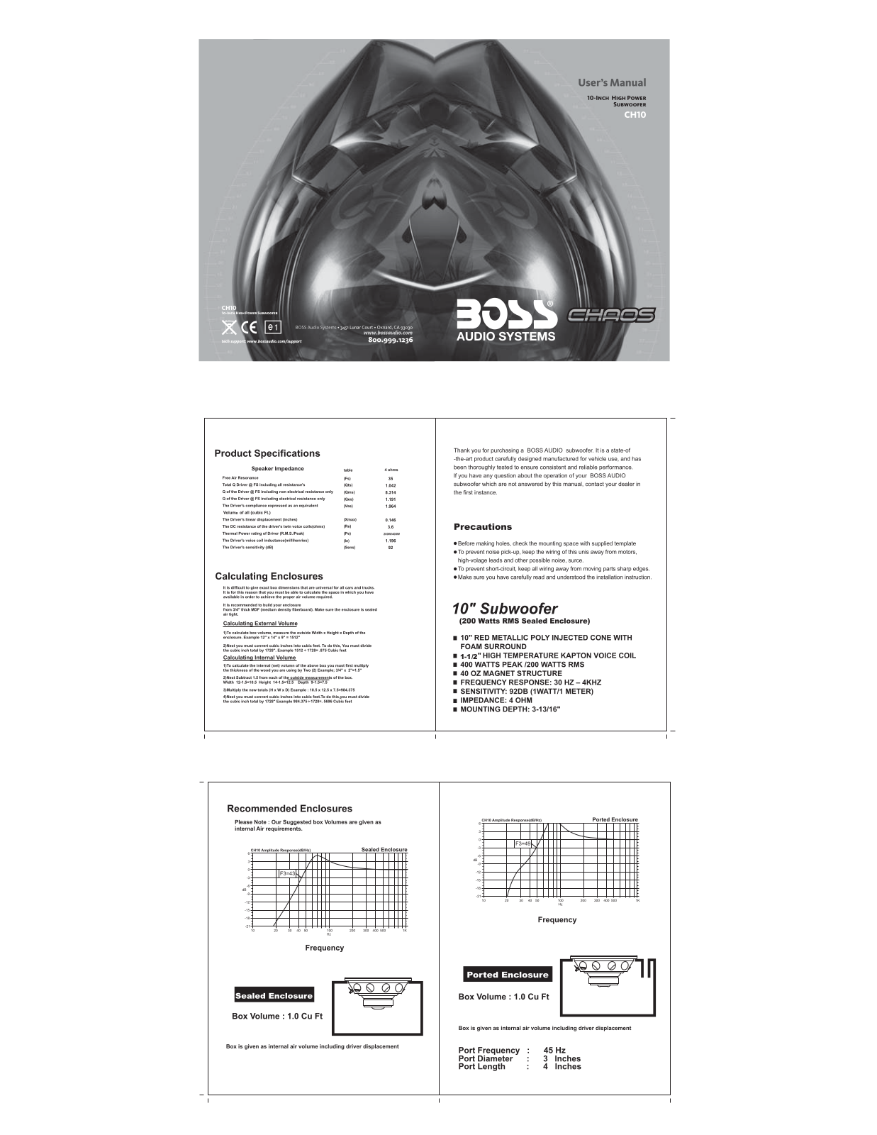 Boss Audio CH10 User Manual