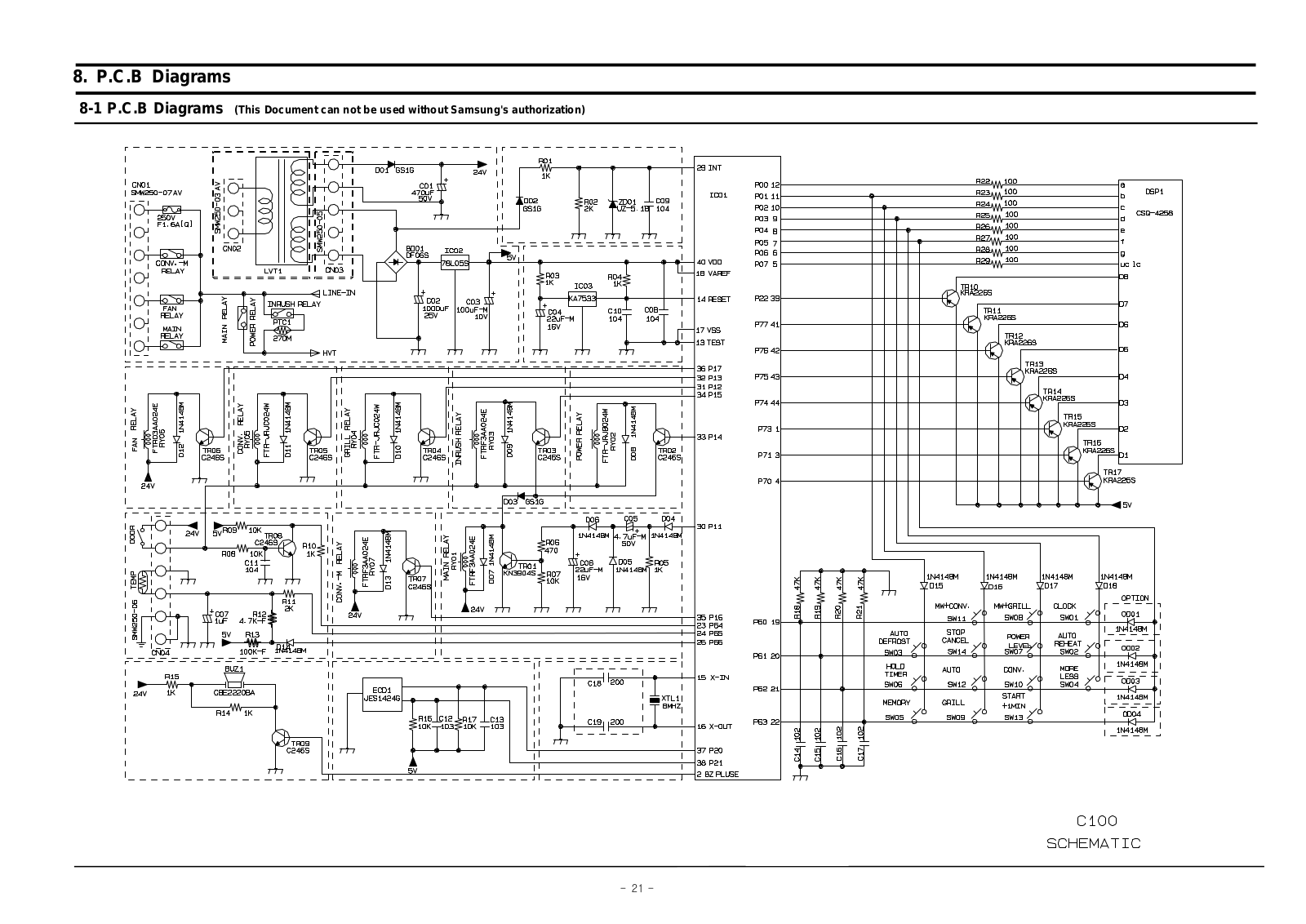 SAMSUNG C100R, C100R-5 Schematic PCB Diagram