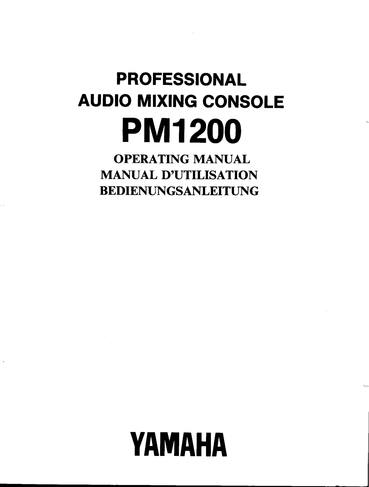 Yamaha PM1200 User Manual