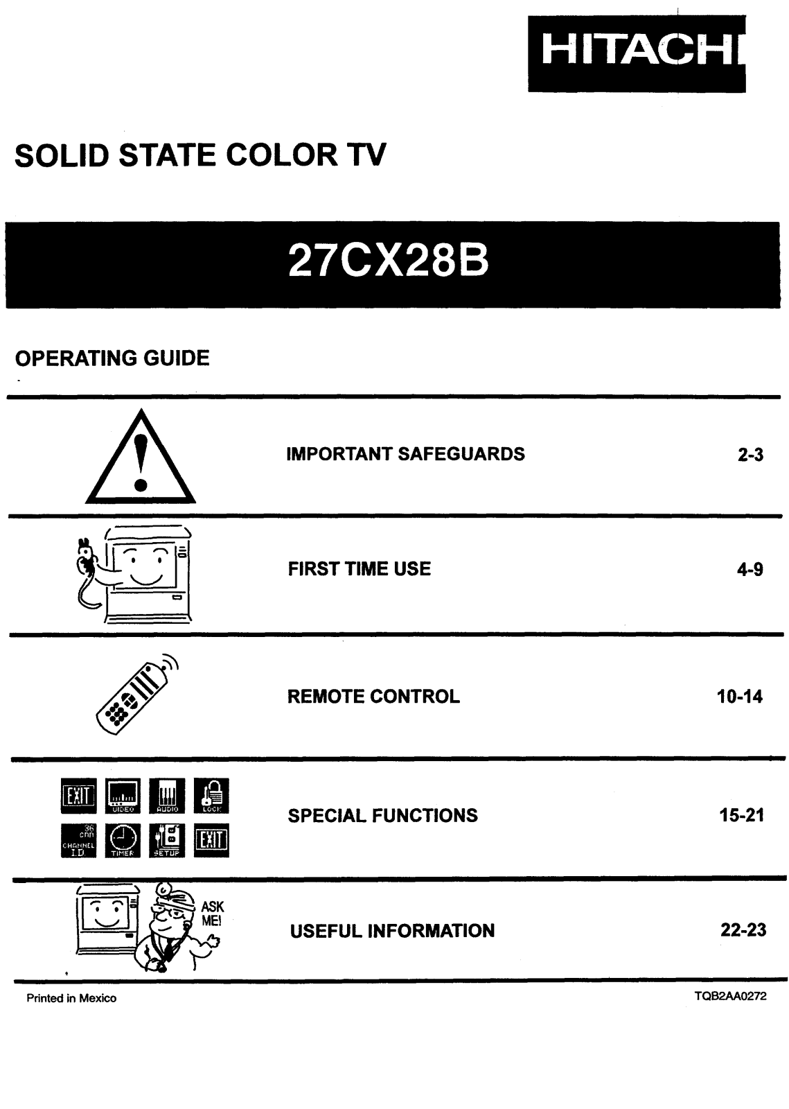 Hitachi 27CX28B Operating Instruction - ManualMachine.com