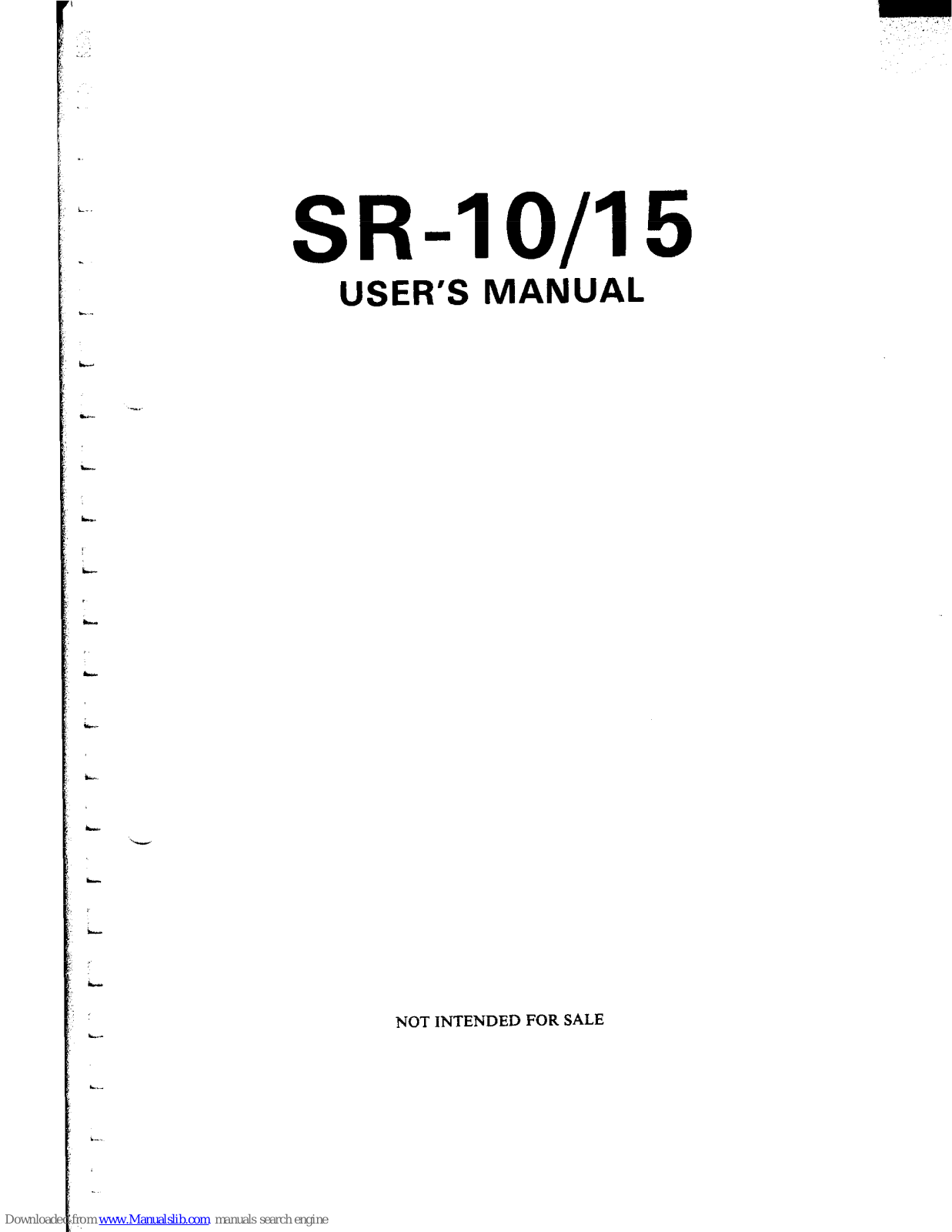 Star Micronics SR-10, SR-15 User Manual - ManualMachine.com