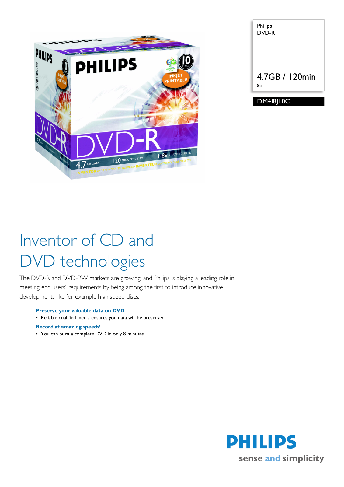 Philips DM4I8J10C/00 leaflet - ManualMachine.com