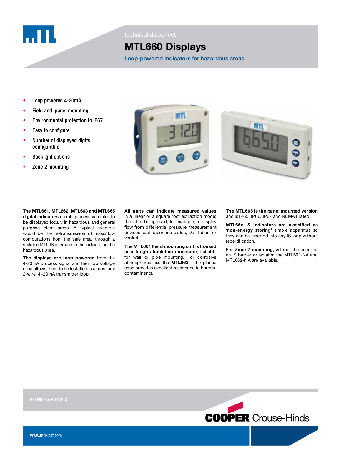 MTL Instruments MTL660 Specifications