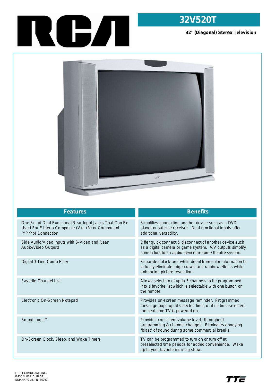 RCA 32V520T User Manual