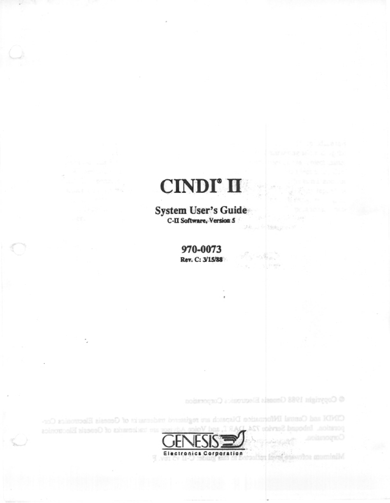 Genesis Cindi II System Users Guide - ManualMachine.com