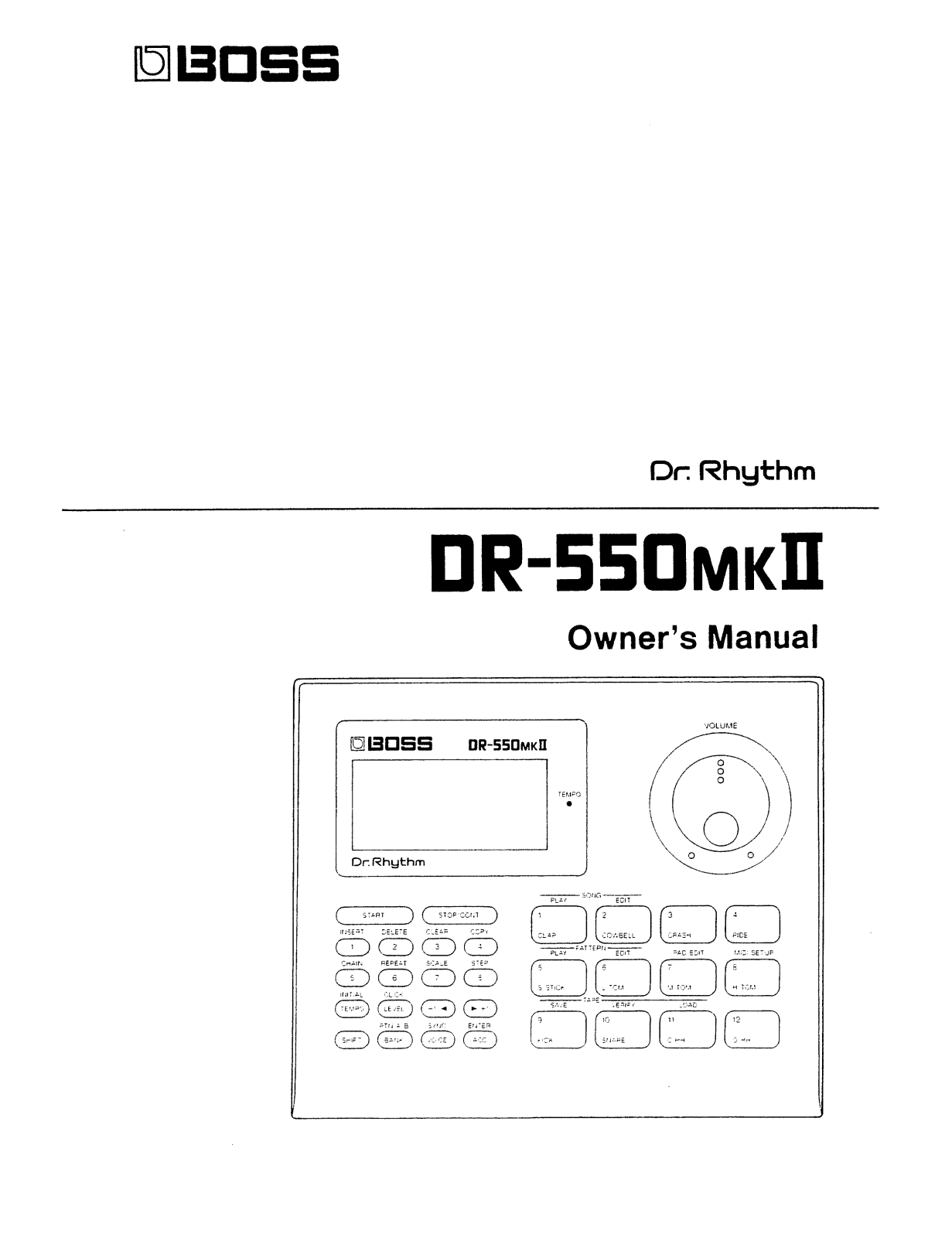 Roland Corporation DR-550 MKII Owner's Manual