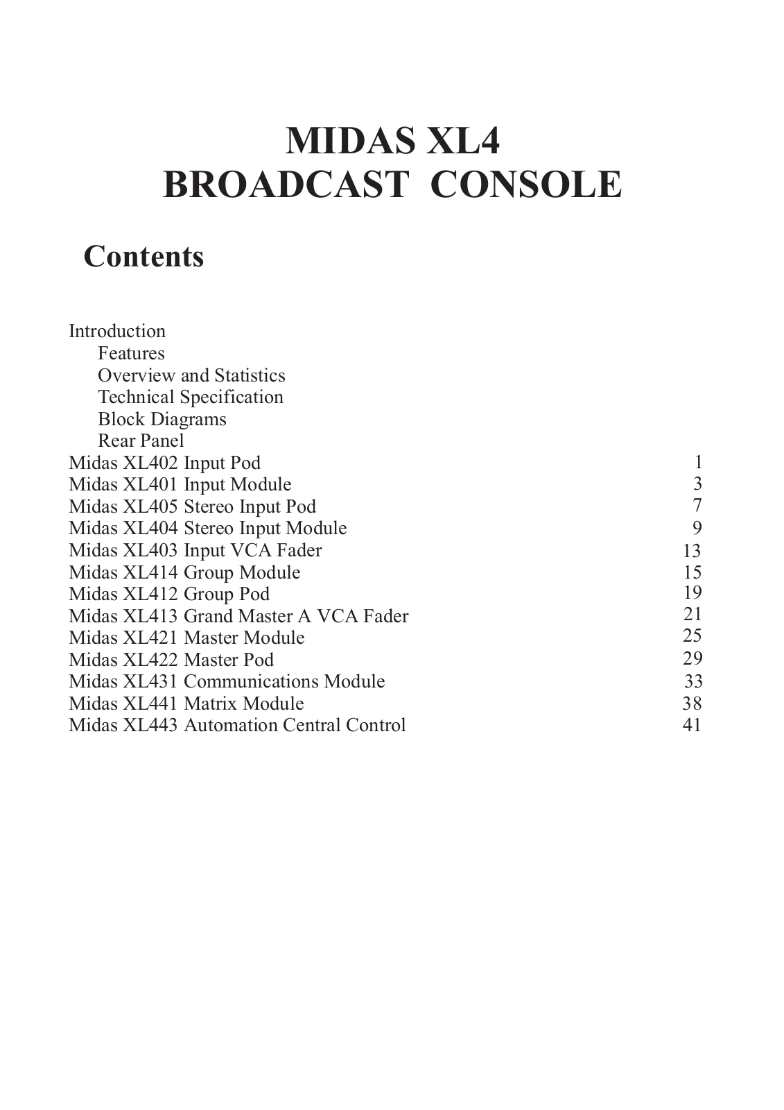 Midas xl4-b-op-man User Manual