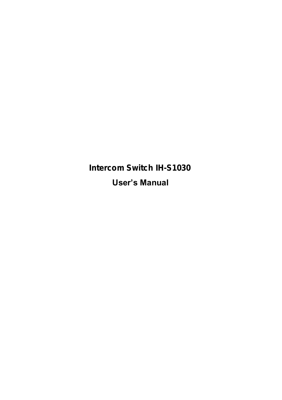 IC Realtime PoE switch User Manual